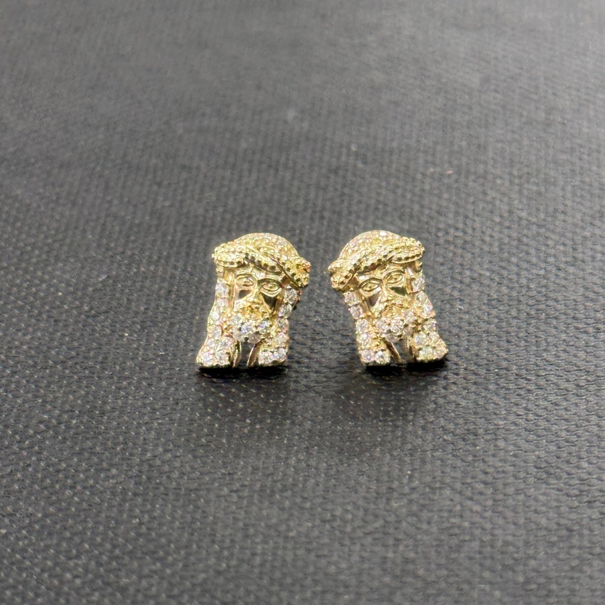10KT Moissanite Jesus Face Earrings