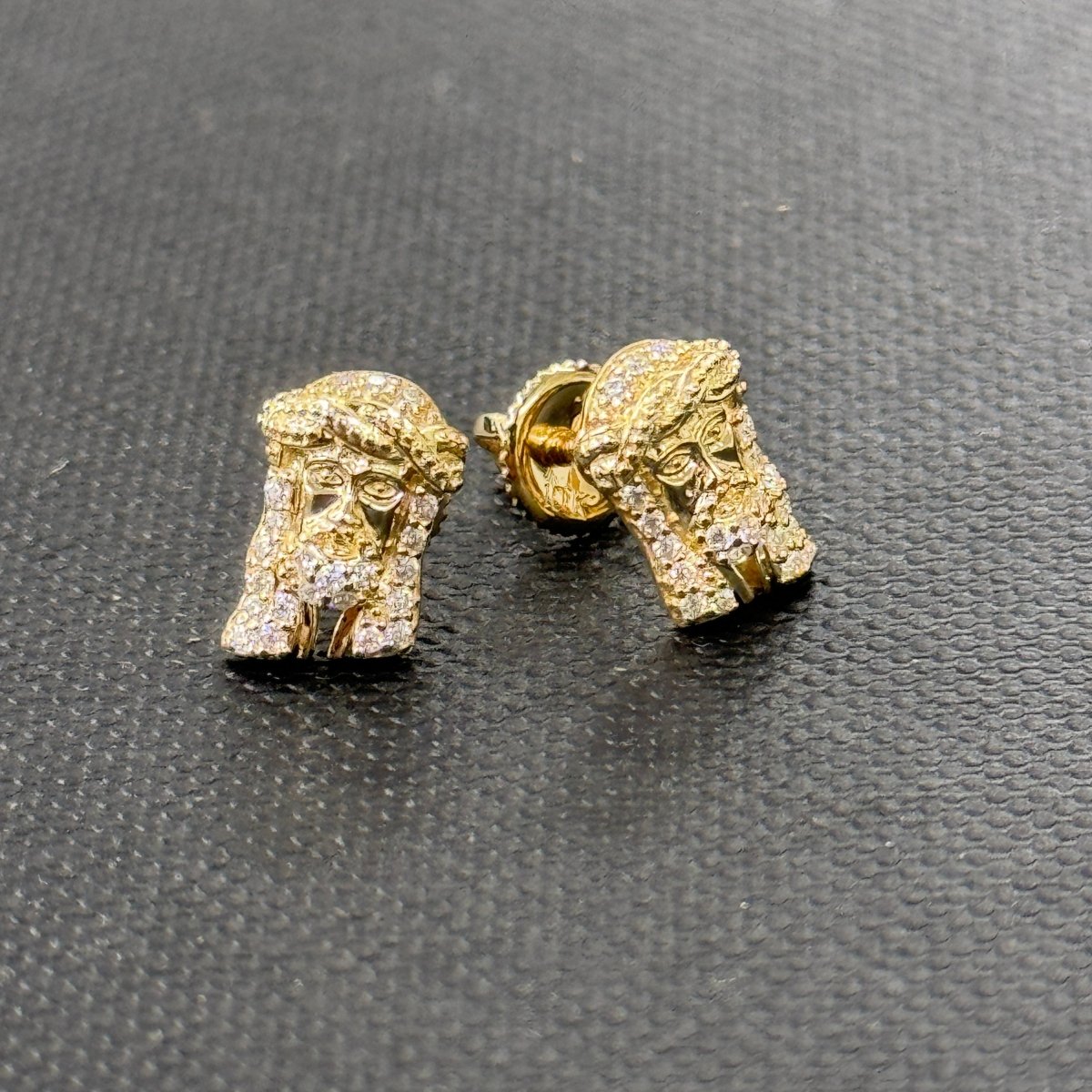10KT Moissanite Jesus Face Earrings