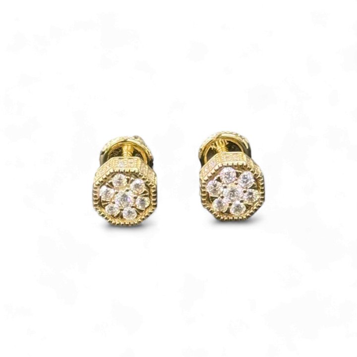 10KT Moissanite Octagan Earrings