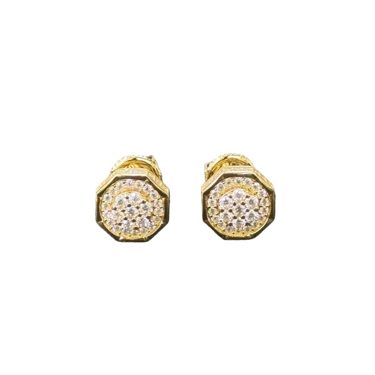10KT Moissanite Octagan Stud Earrings