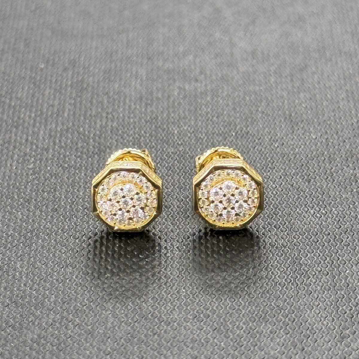 10KT Moissanite Octagan Stud Earrings