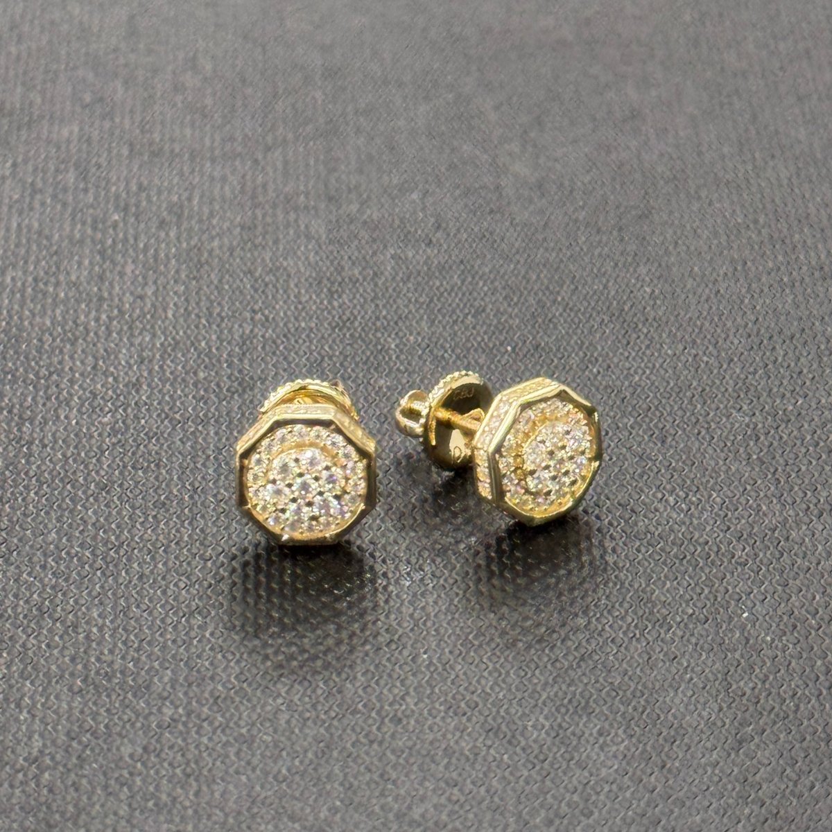 10KT Moissanite Octagan Stud Earrings