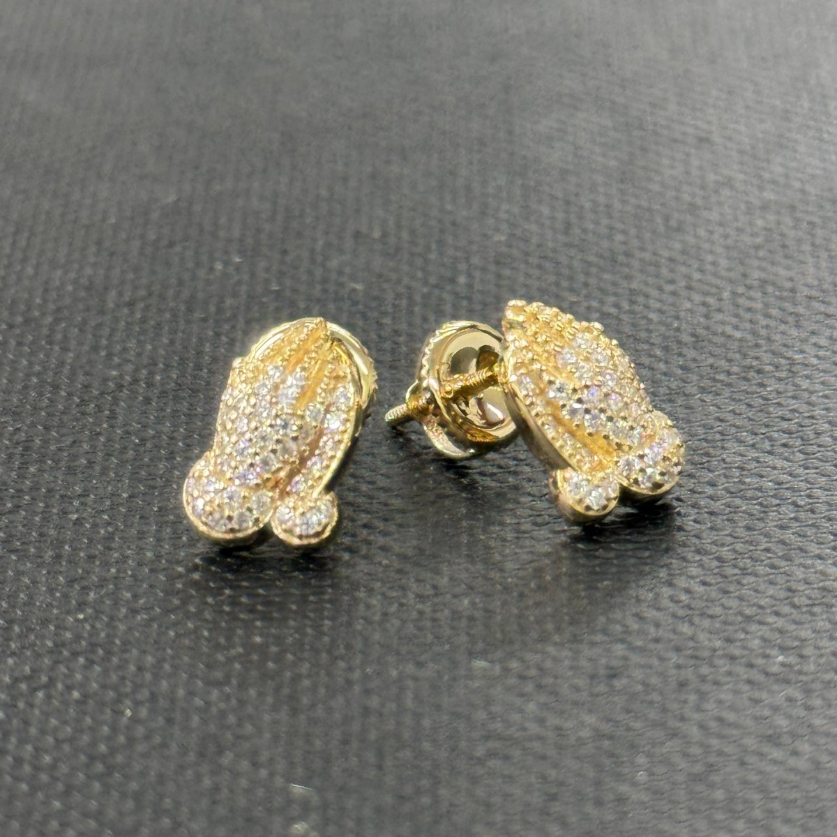 10KT Moissanite Praying Hands Earrings