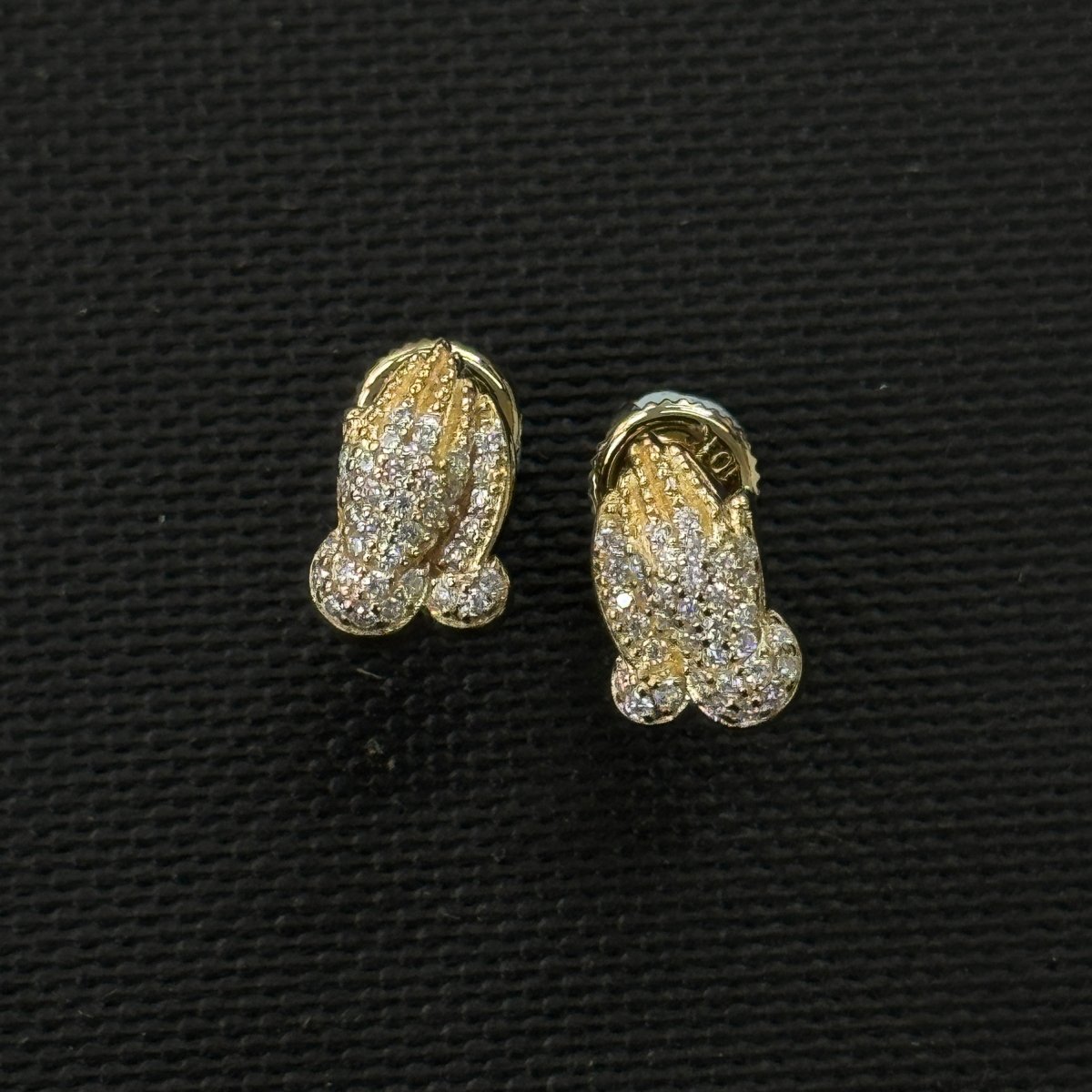 10KT Moissanite Praying Hands Earrings