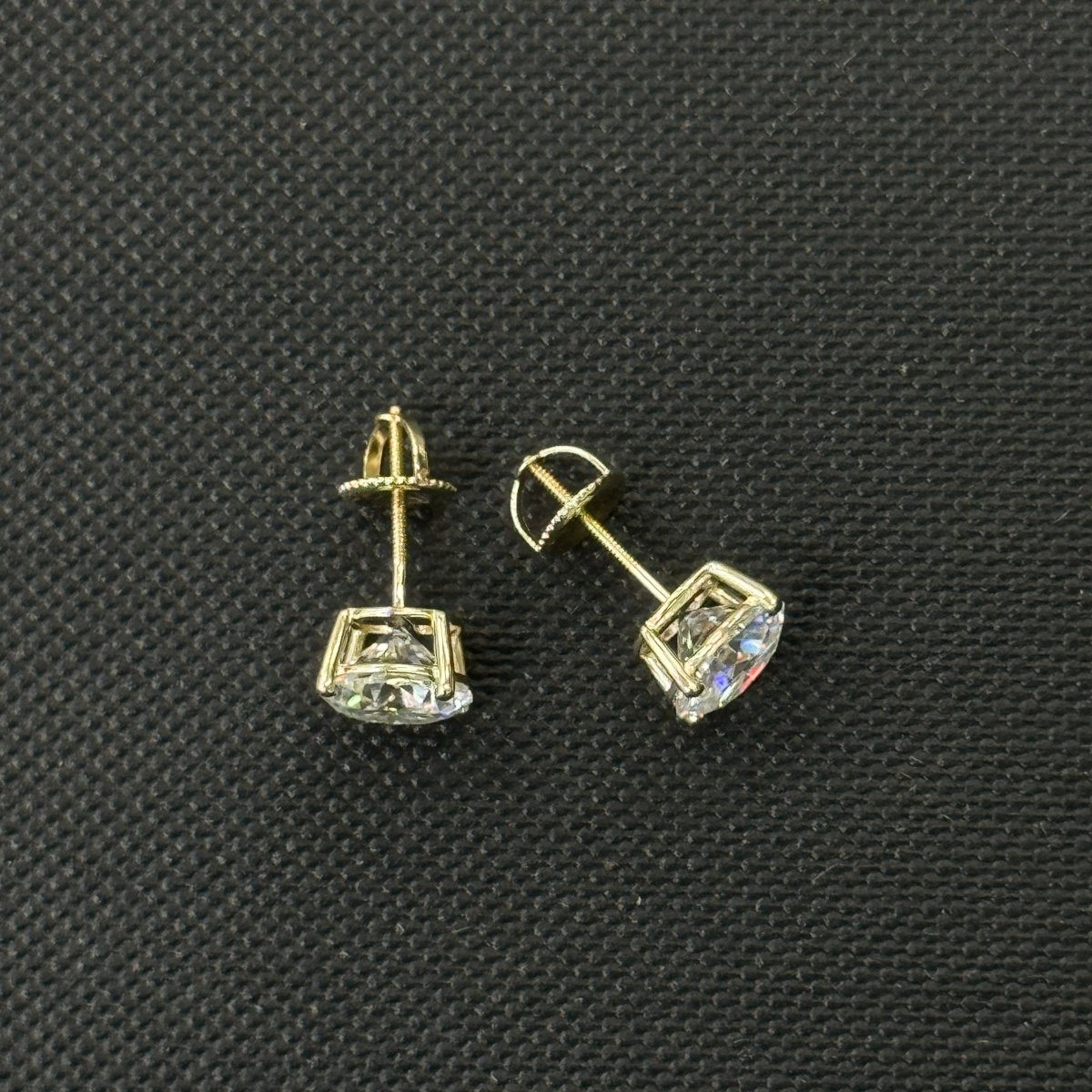 10KT Moissanite Round Earring - 0.3CT, 0.5CT, 1CT, 1.5CT, 2CT, 2.5CT, 3CT