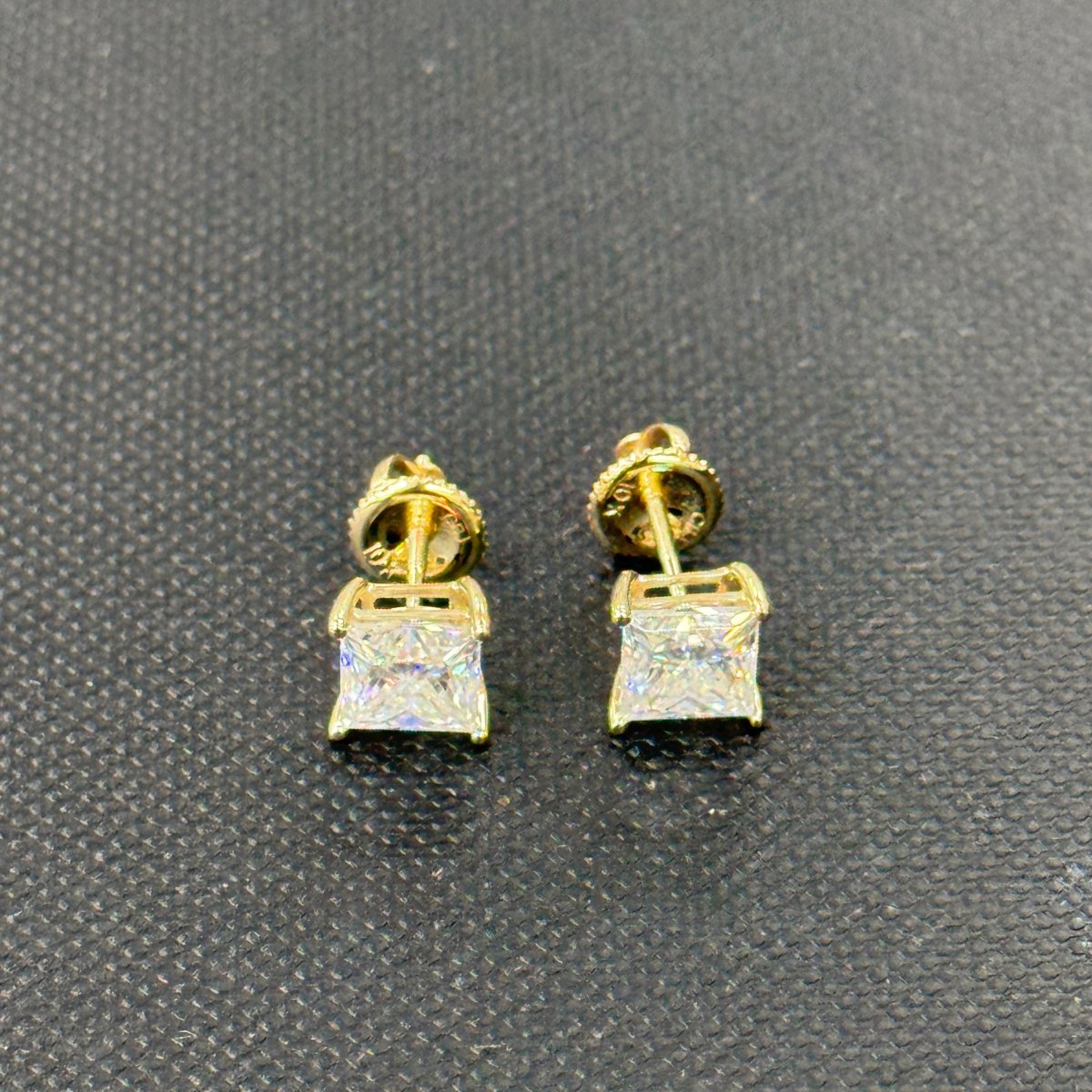 10KT Moissanite Square Earring - 0.3CT, 0.5CT, 1CT, 2CT