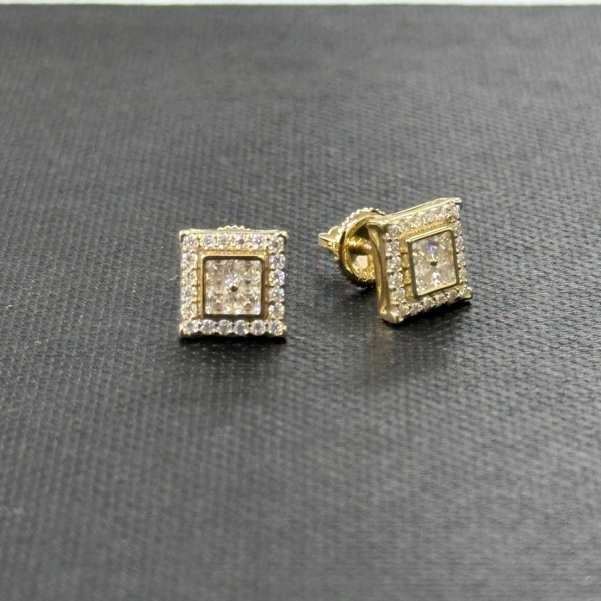 10KT Moissanite Square Earrings