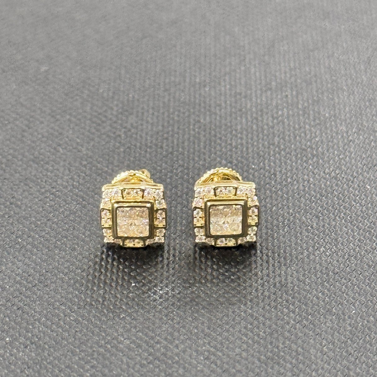 10KT Moissanite Square Earrings