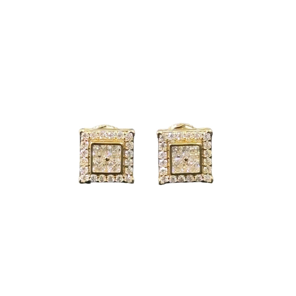 10KT Moissanite Square Earrings