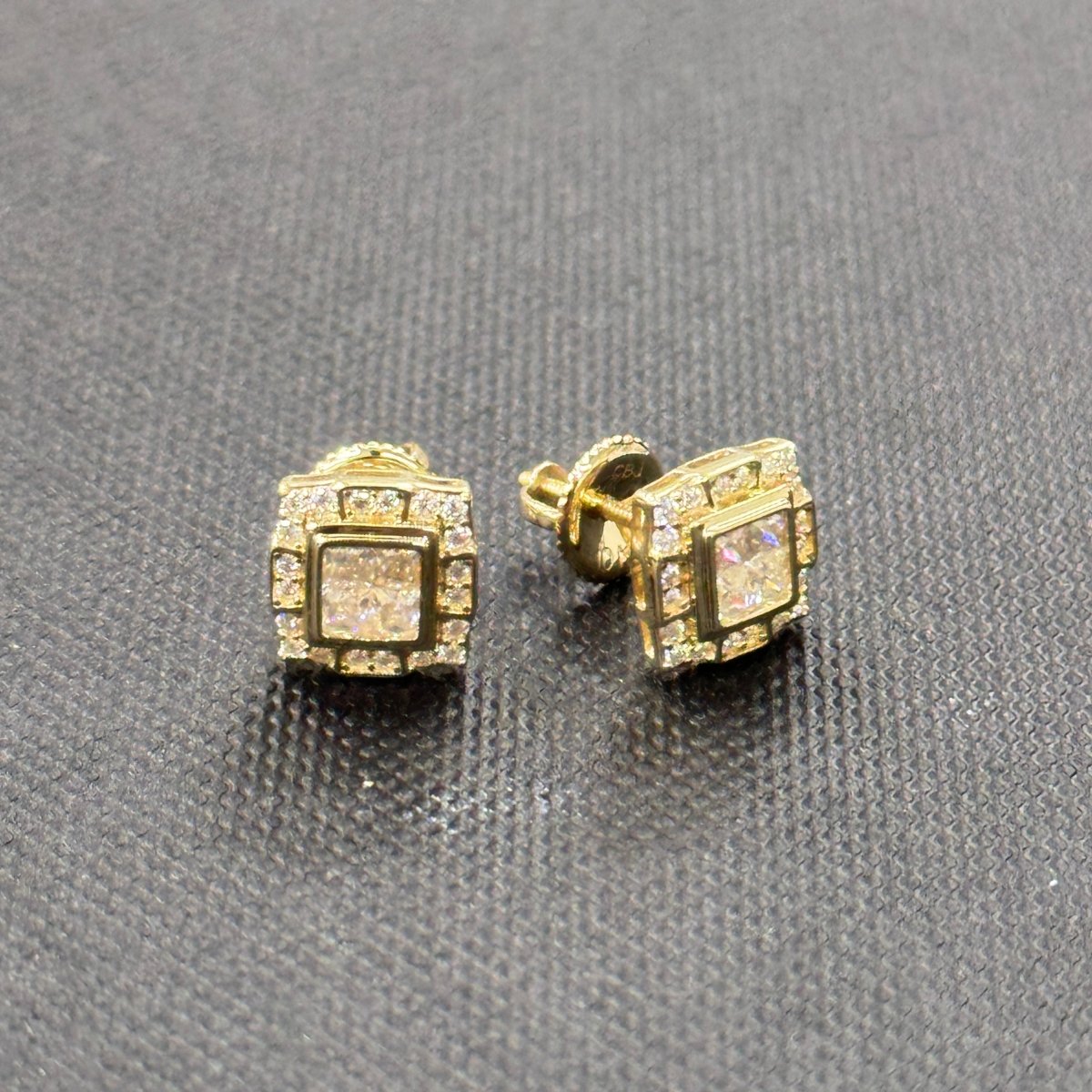 10KT Moissanite Square Earrings