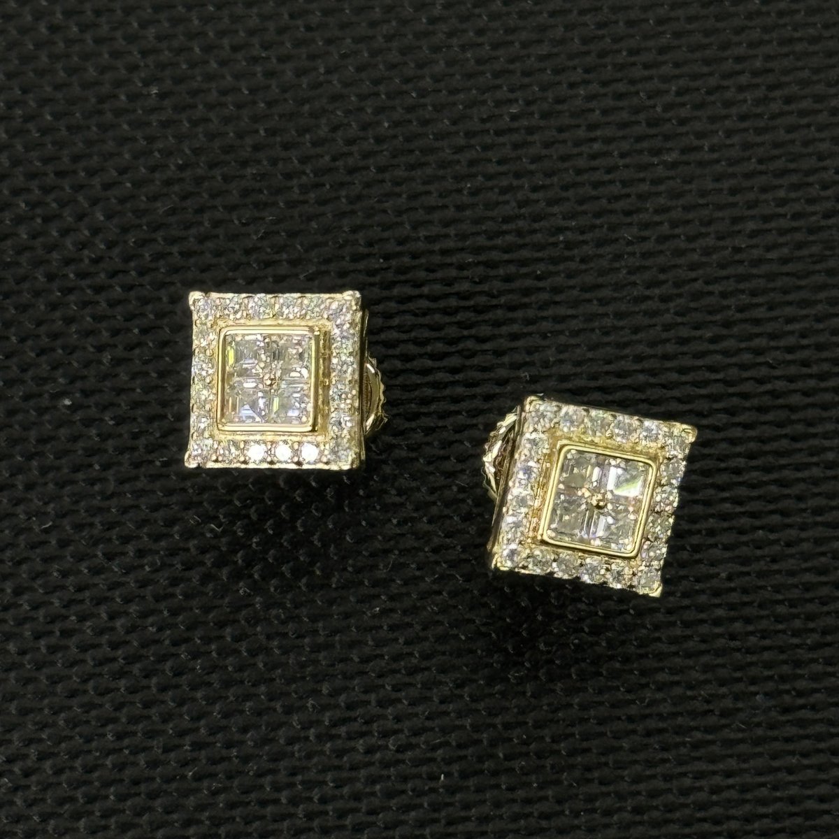 10KT Moissanite Square Earrings