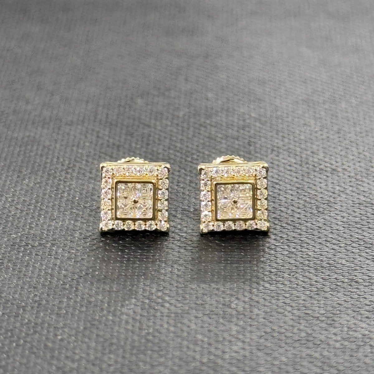 10KT Moissanite Square Earrings