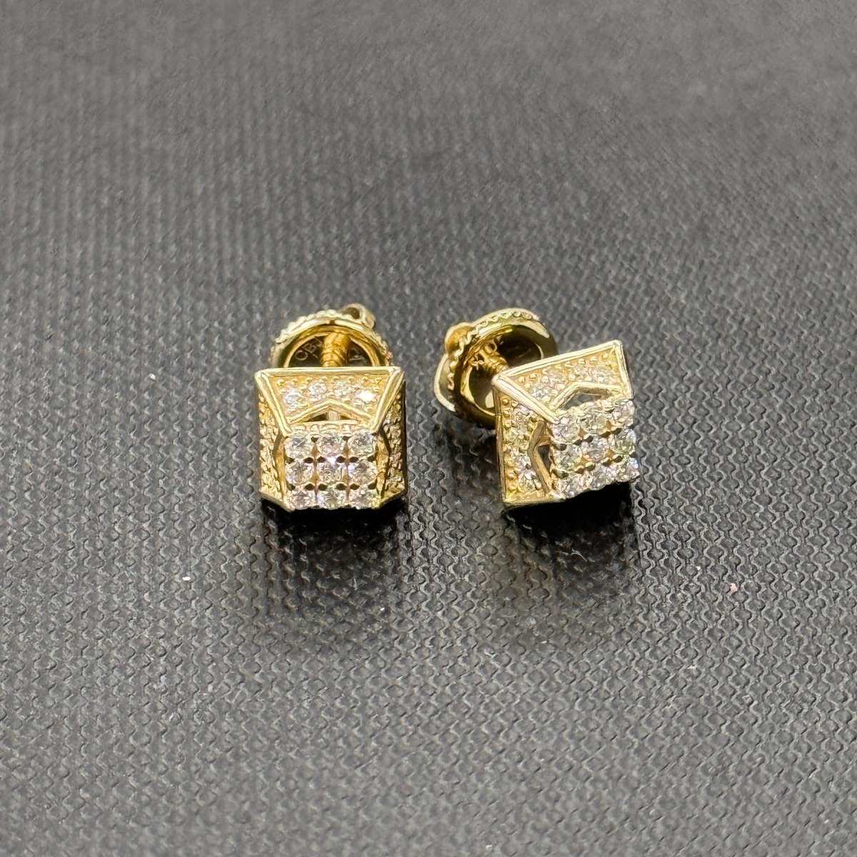 10KT Moissanite Square Earrings