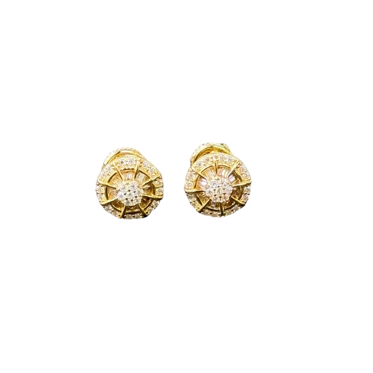 10KT Moissanite Wheel Stud Earrings