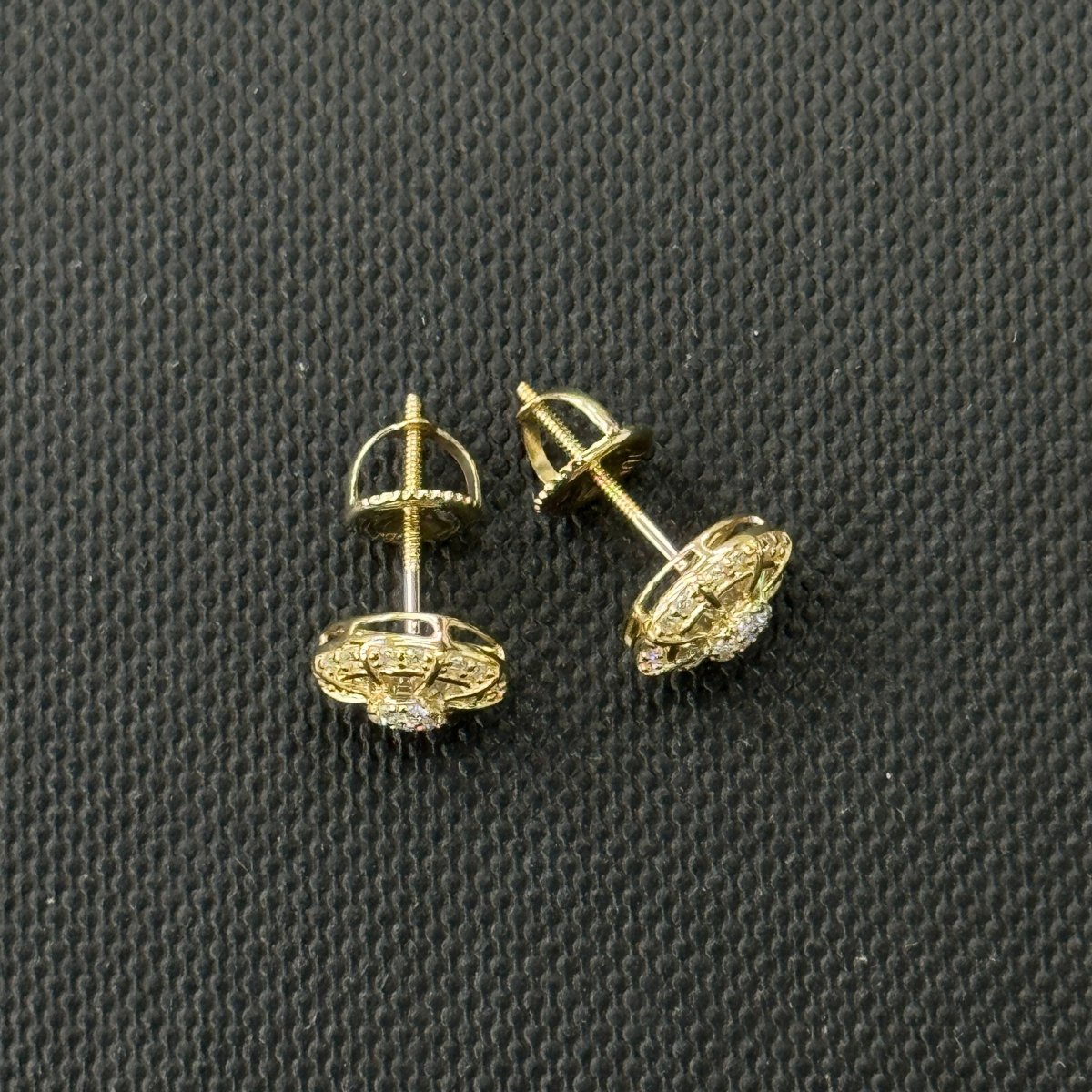 10KT Moissanite Wheel Stud Earrings