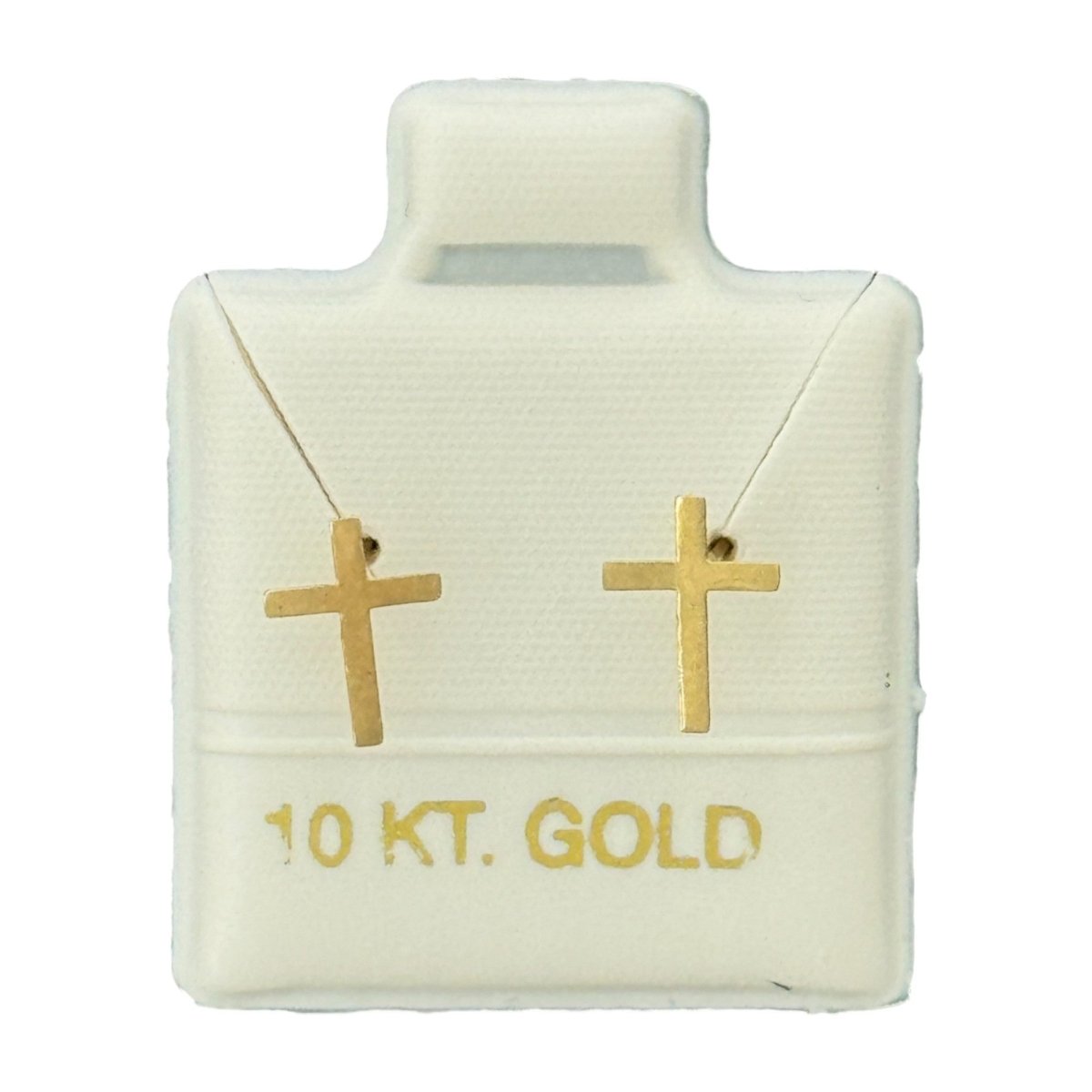 10KT Plain Cross Stud Gold Earrings