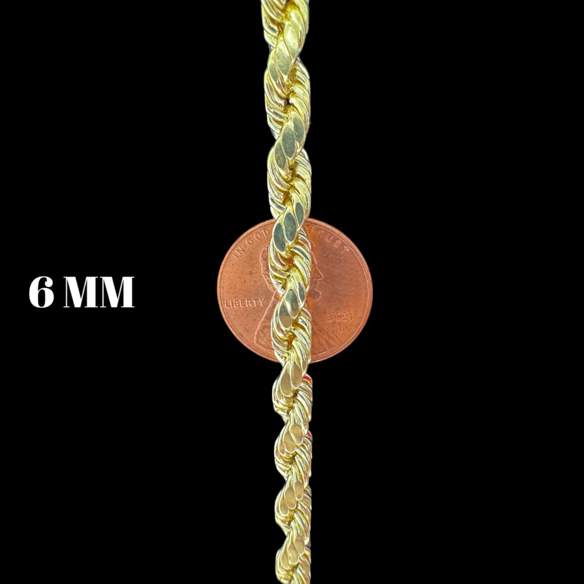10KT Rope Necklace, Hollow
