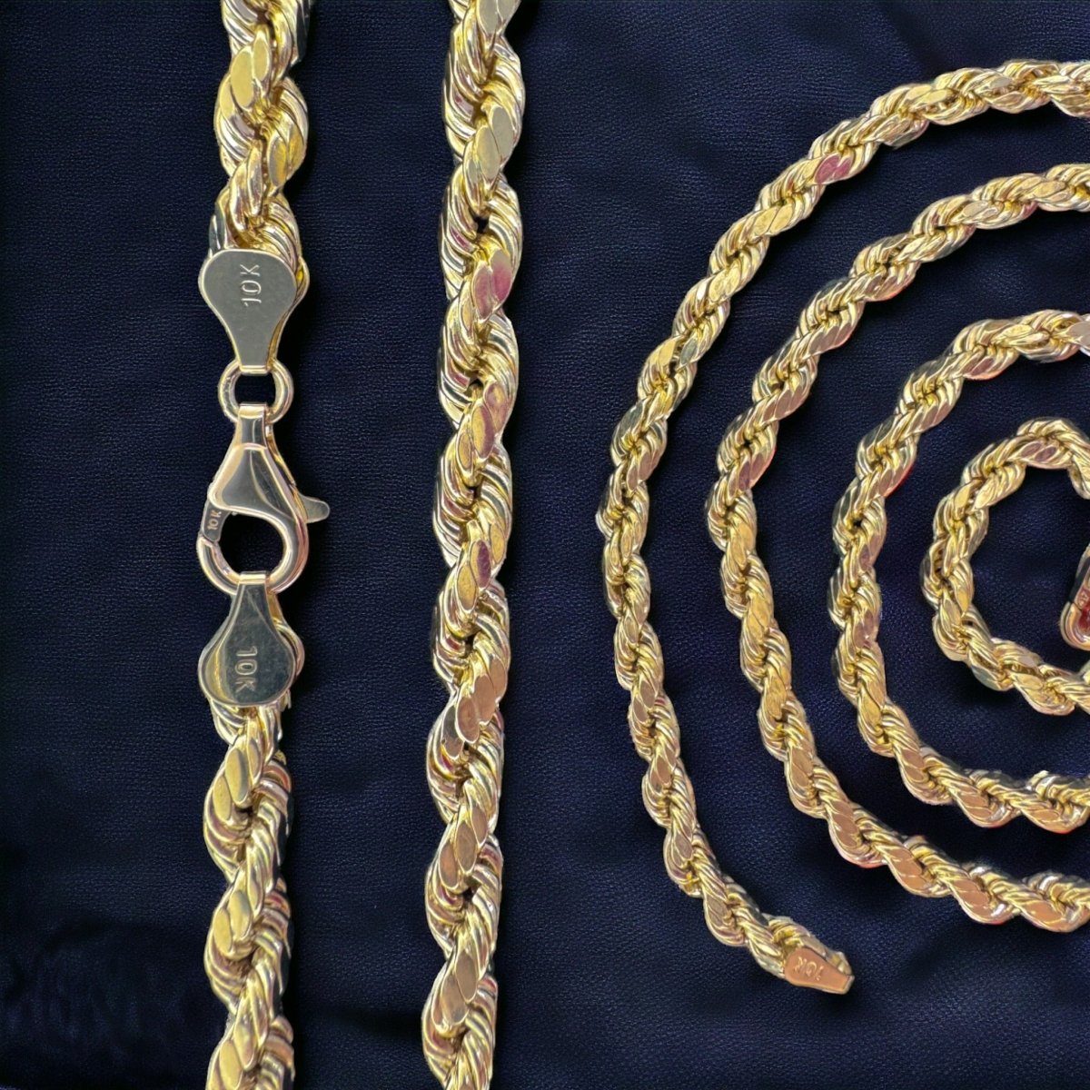 10KT Rope Necklace, Hollow