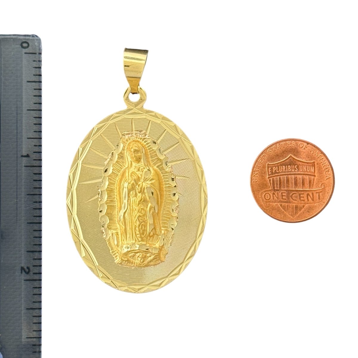 10KT Round Virgin Mary Pendant, 8.54g