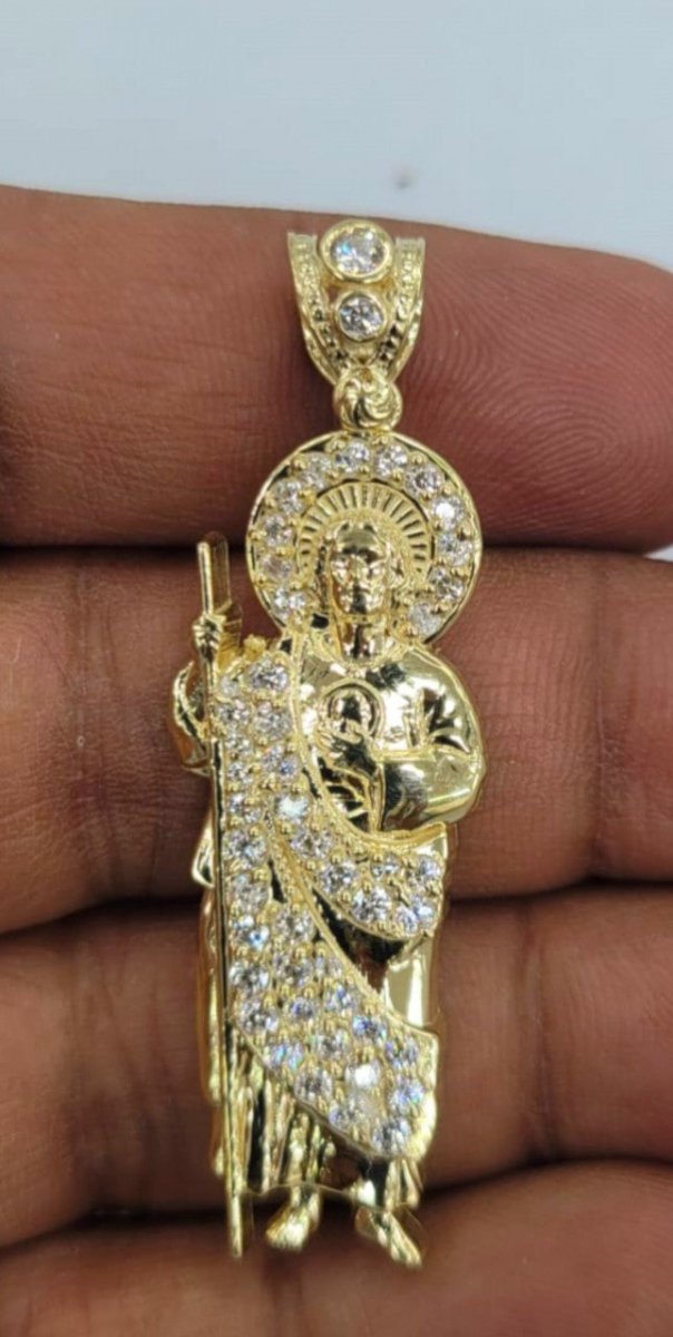 10KT Saint Jude real dual color gold Pendant, New