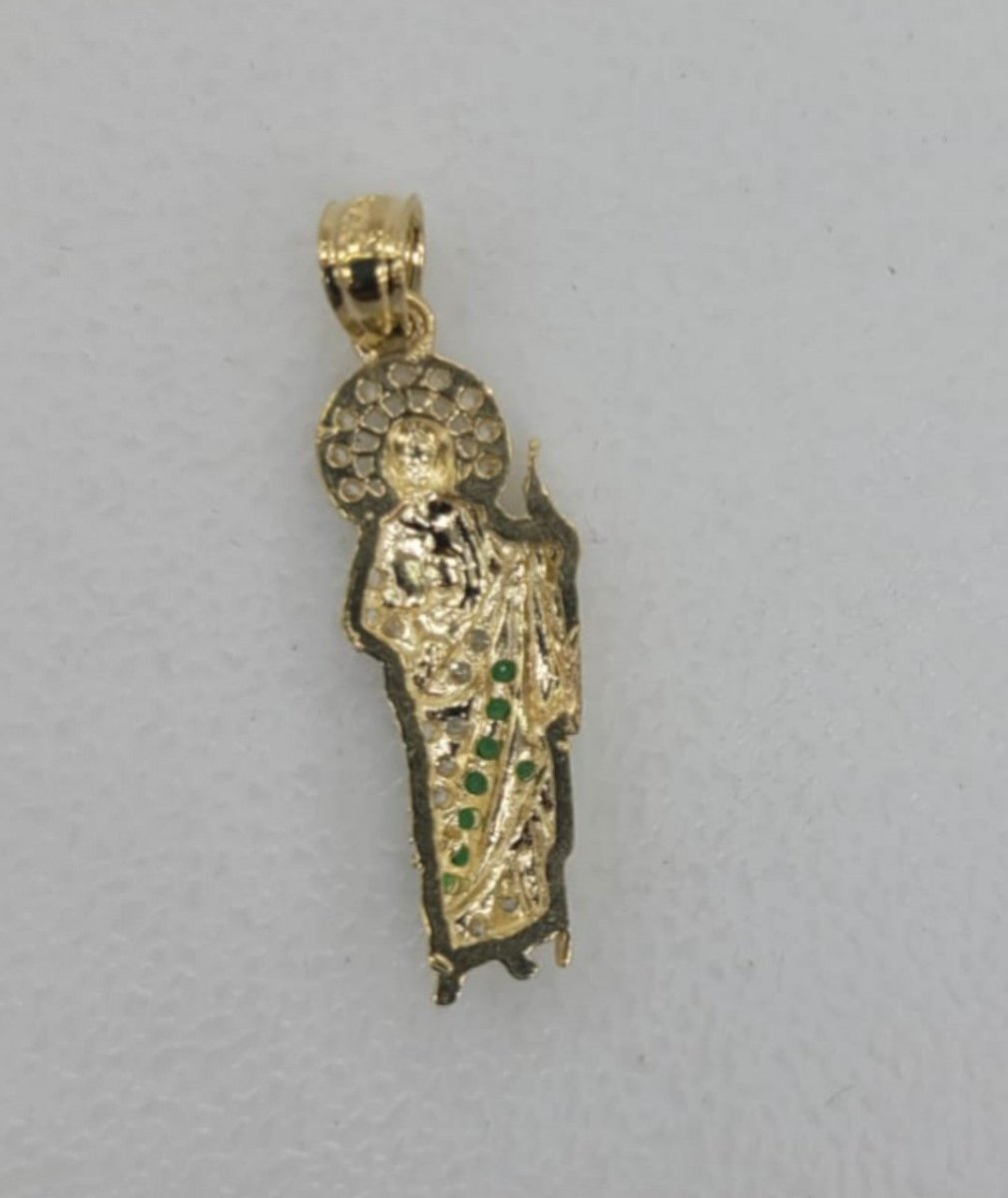 10KT Saint Jude tricolor gold Pendant