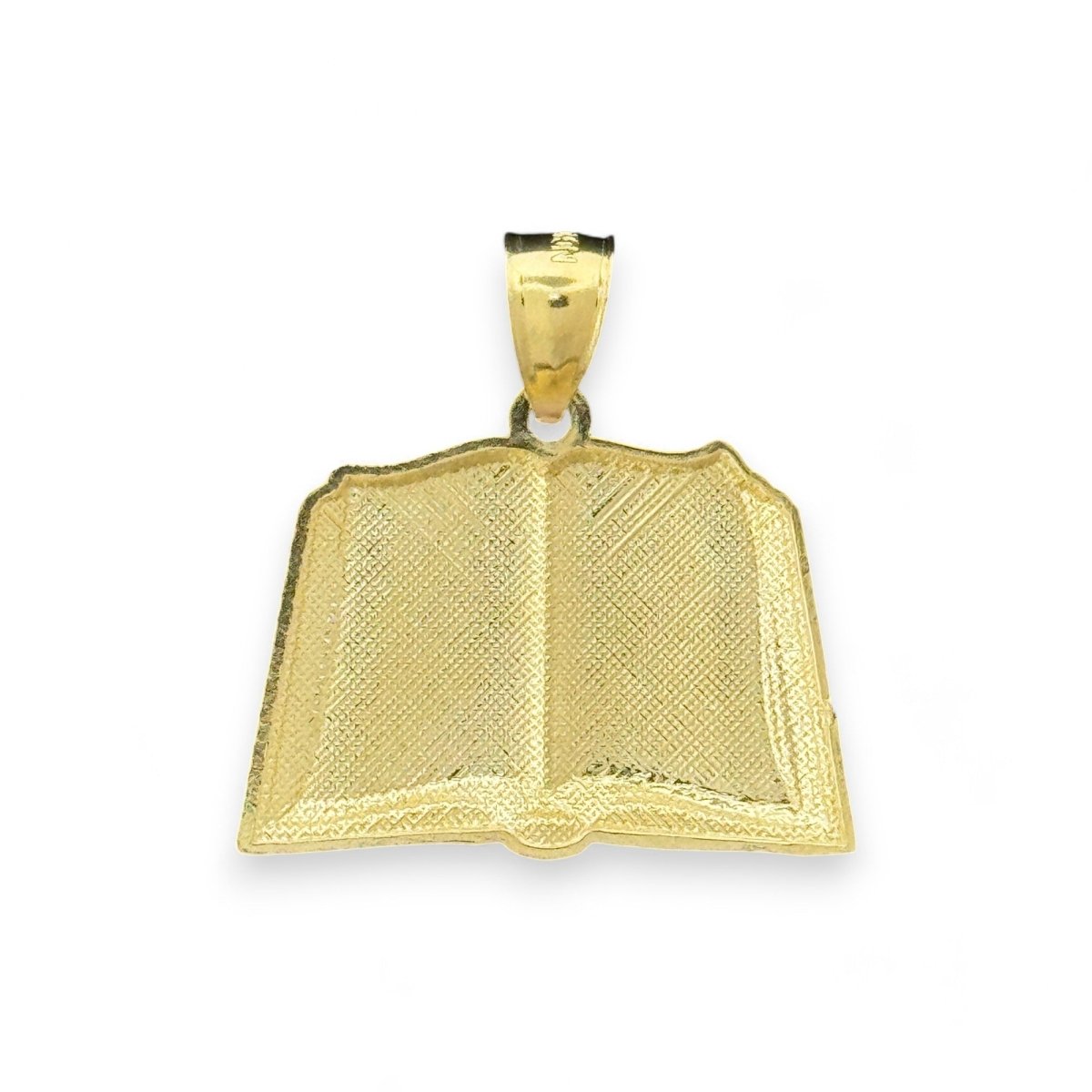 10KT Small Bible Gold Pendant with Engraved Text - 2.32 Grm