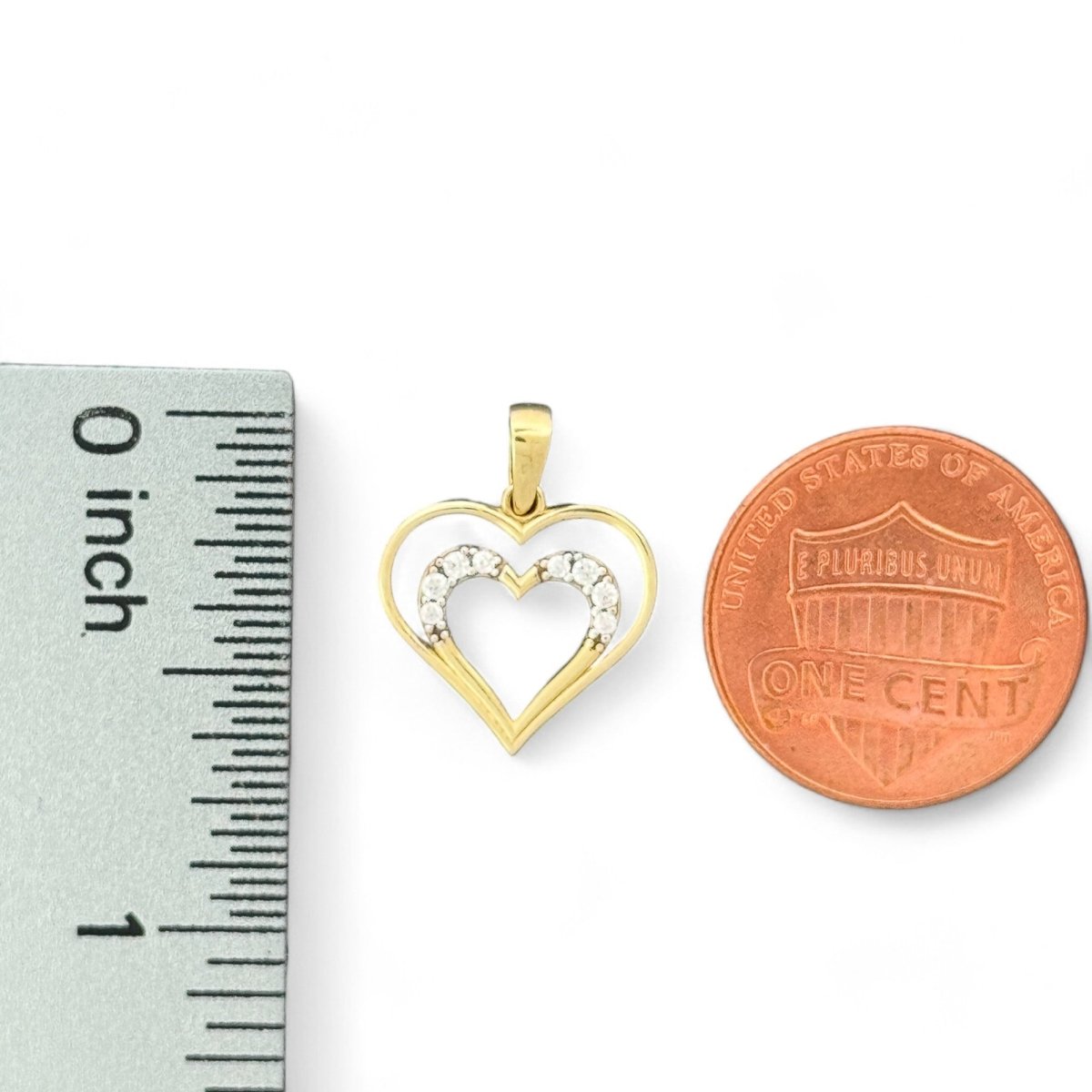 10kt Small Double Heart Gold Pendant - 0.6 Grm