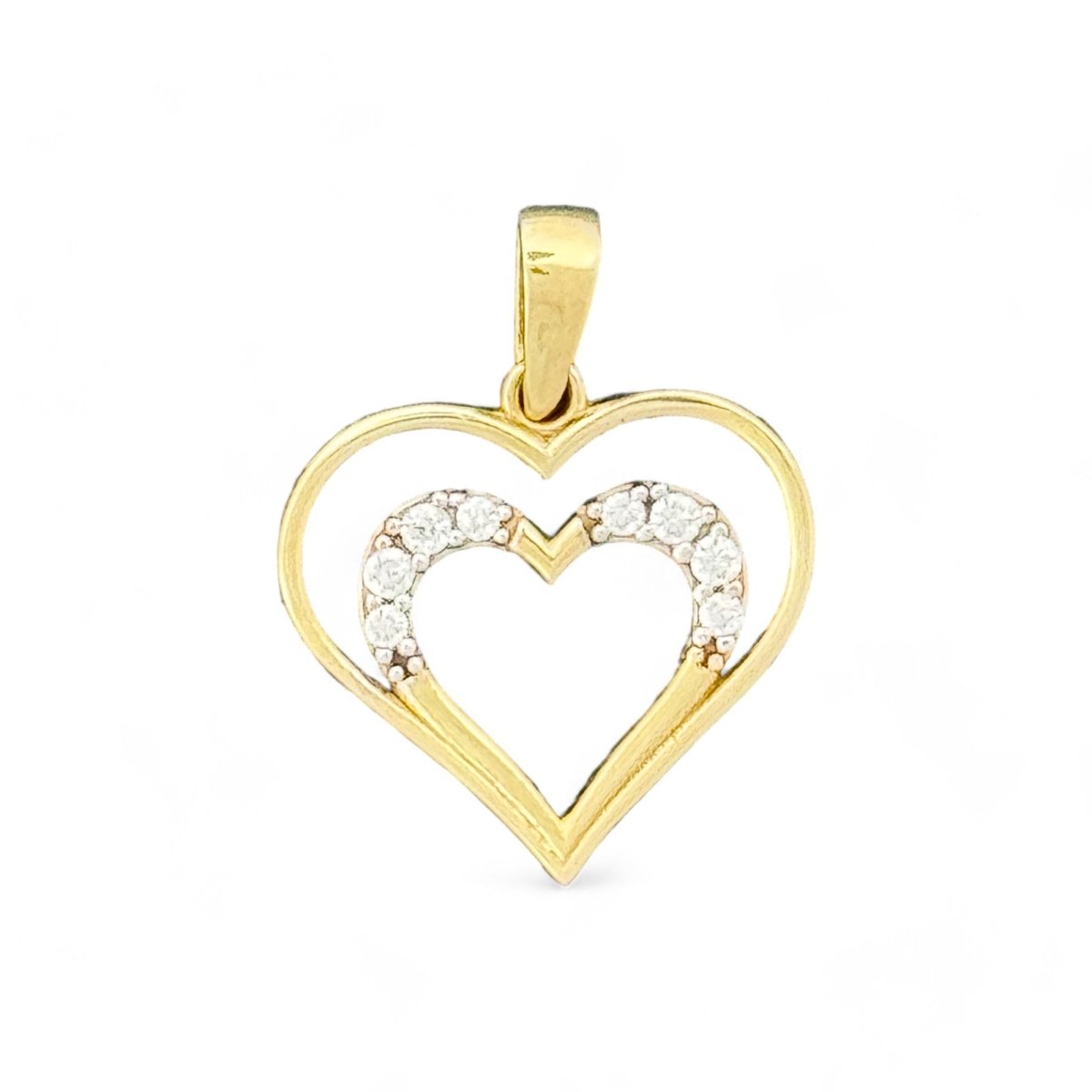 10kt Small Double Heart Gold Pendant - 0.6 Grm