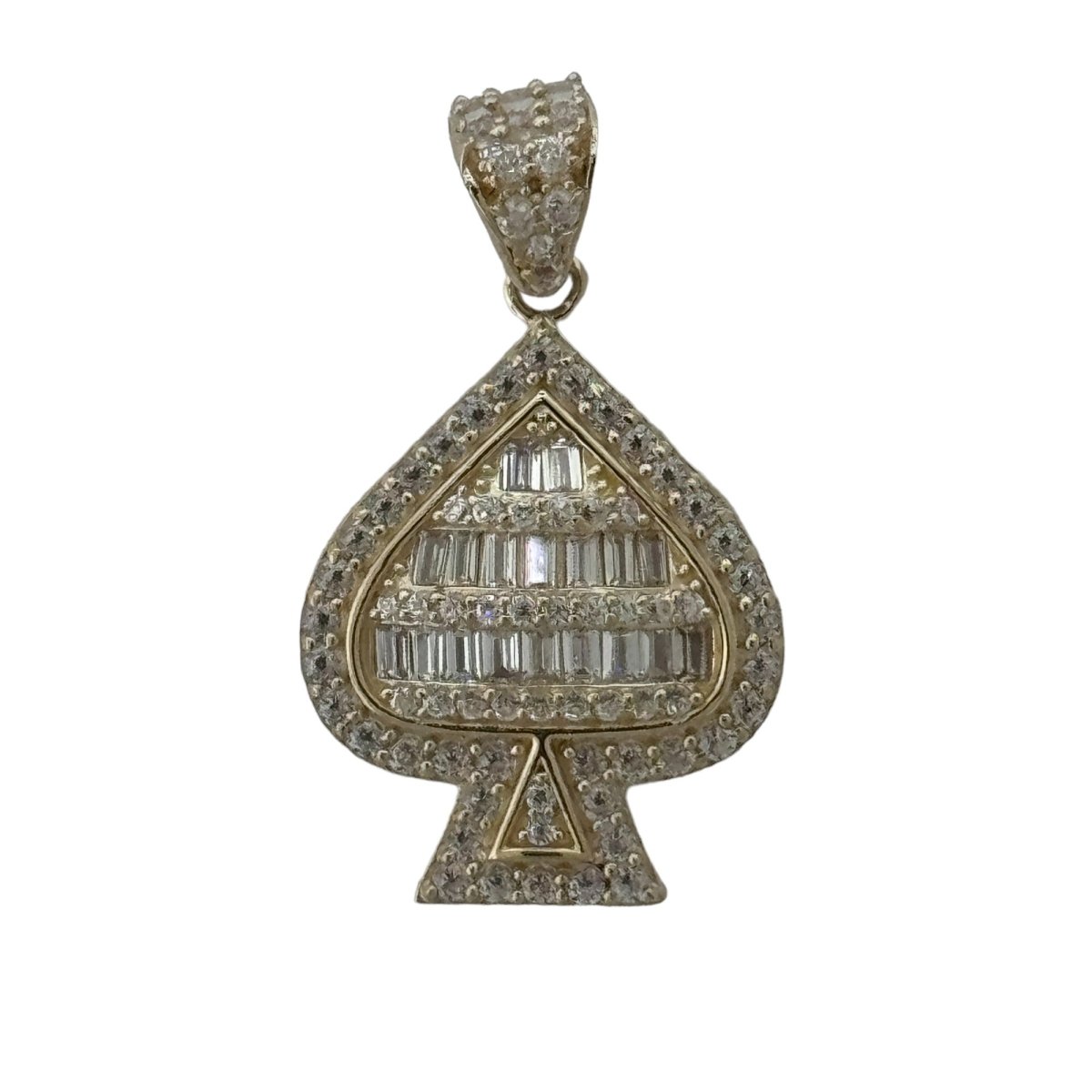 10KT Spade Pendant Real Yellow Gold Diamond cut, 2.76 GRM, 5 mm Bail