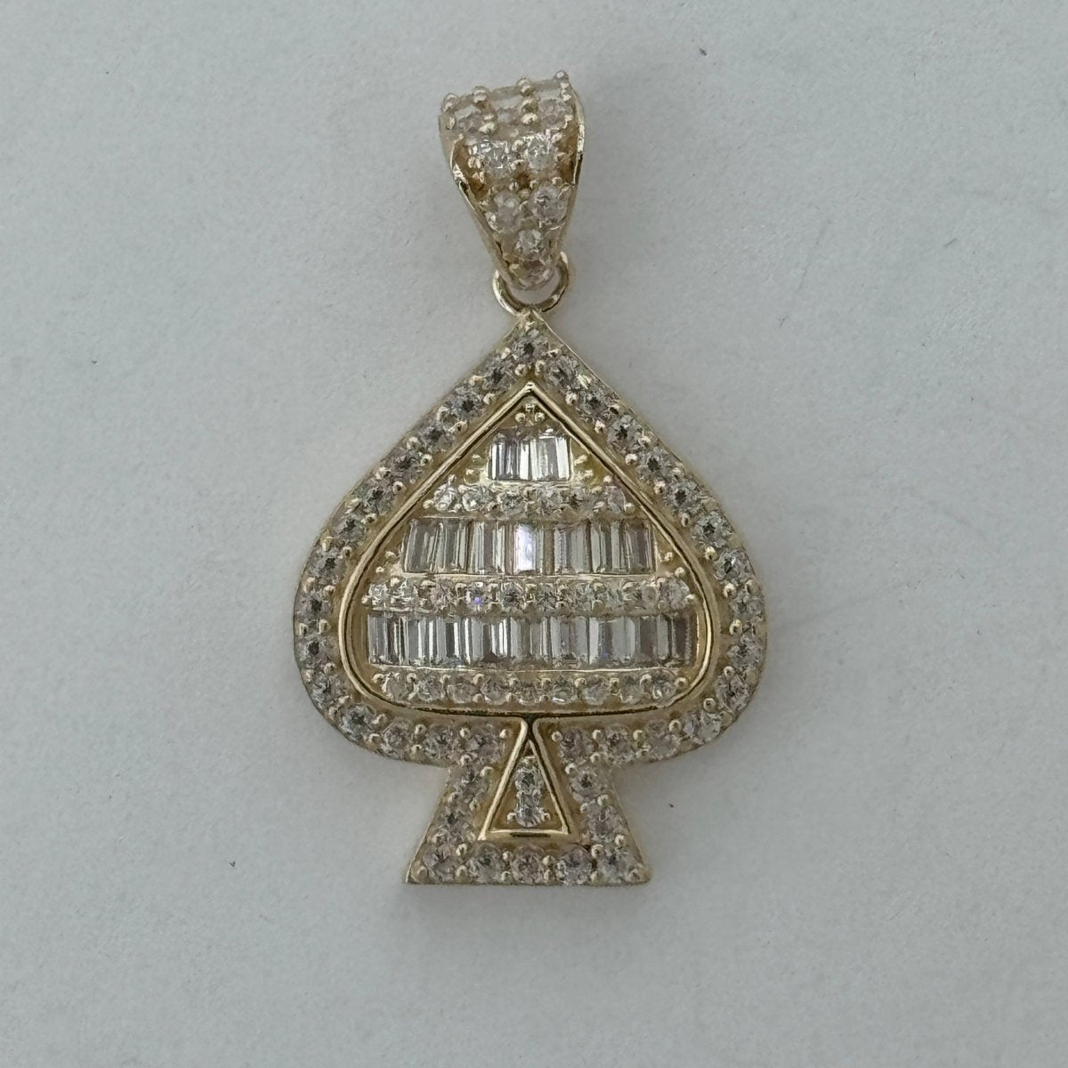 10KT Spade Pendant Real Yellow Gold Diamond cut, 2.76 GRM, 5 mm Bail
