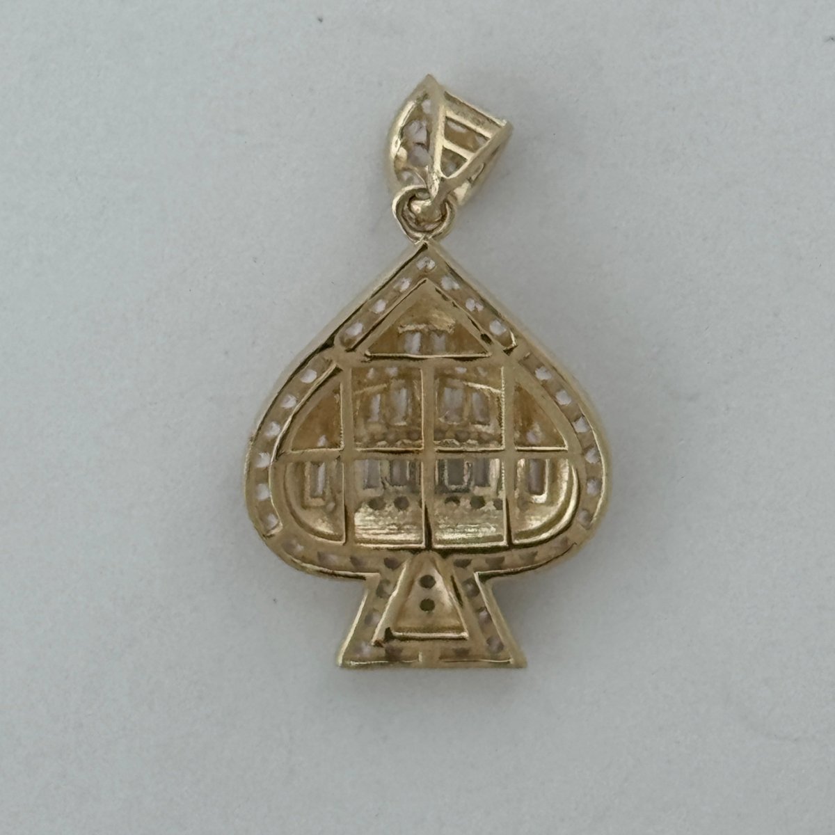 10KT Spade Pendant Real Yellow Gold Diamond cut, 2.76 GRM, 5 mm Bail