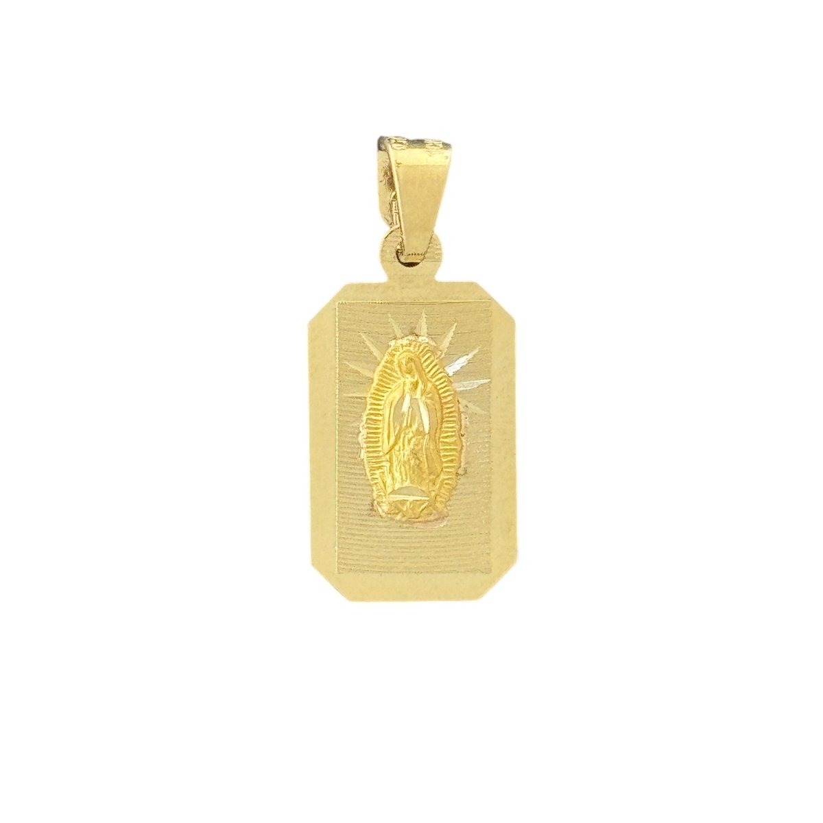 10KT Square Virgin Mary Pendant, 1.21g