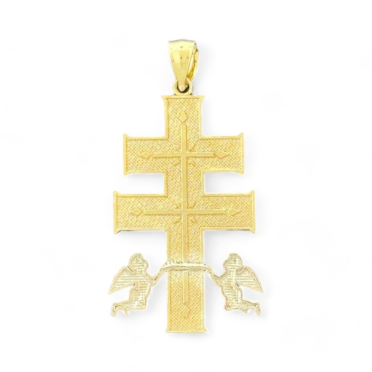 10KT Tri Color Gold Caravaca Cross Pendant