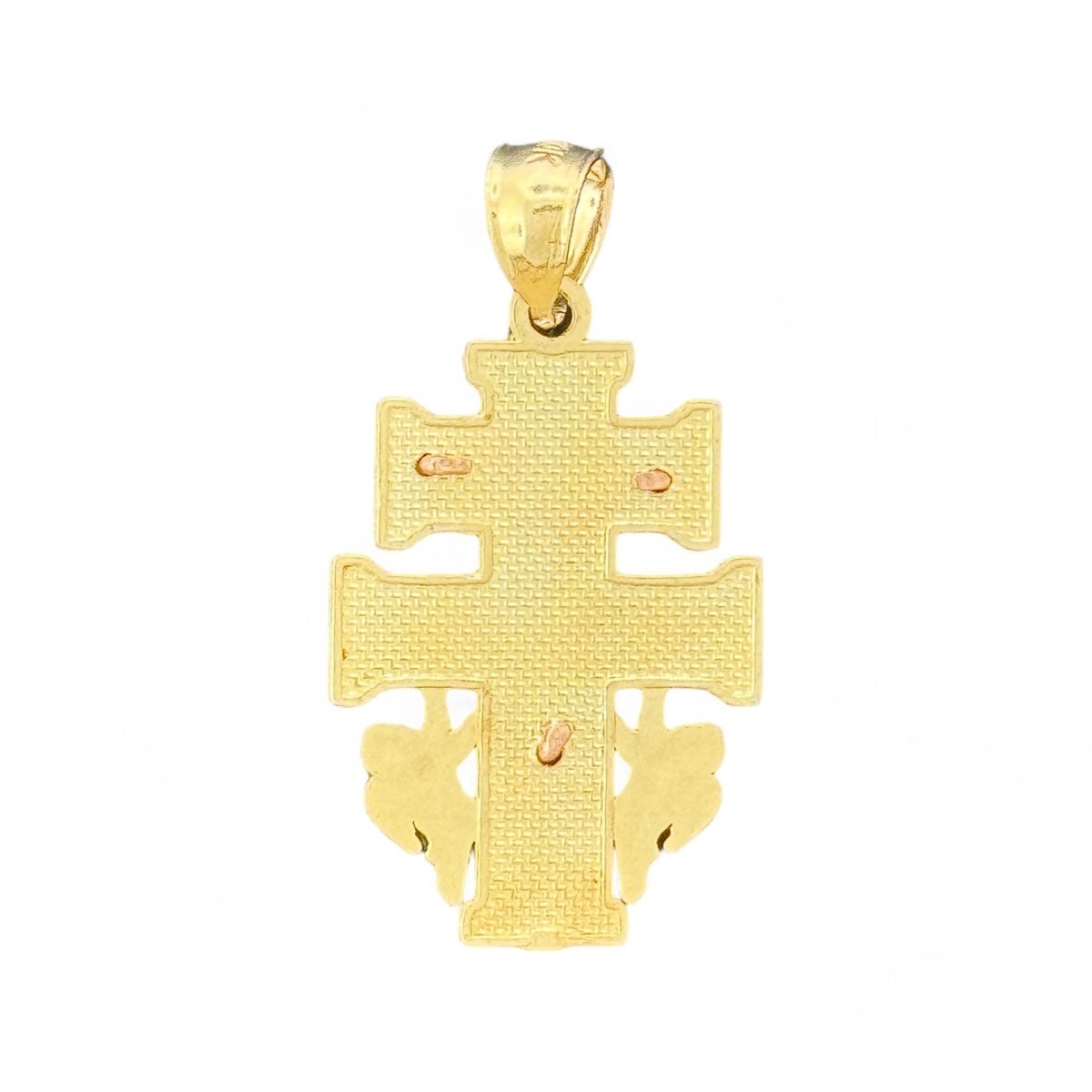10KT Tri Color Gold Caravaca Cross Pendant