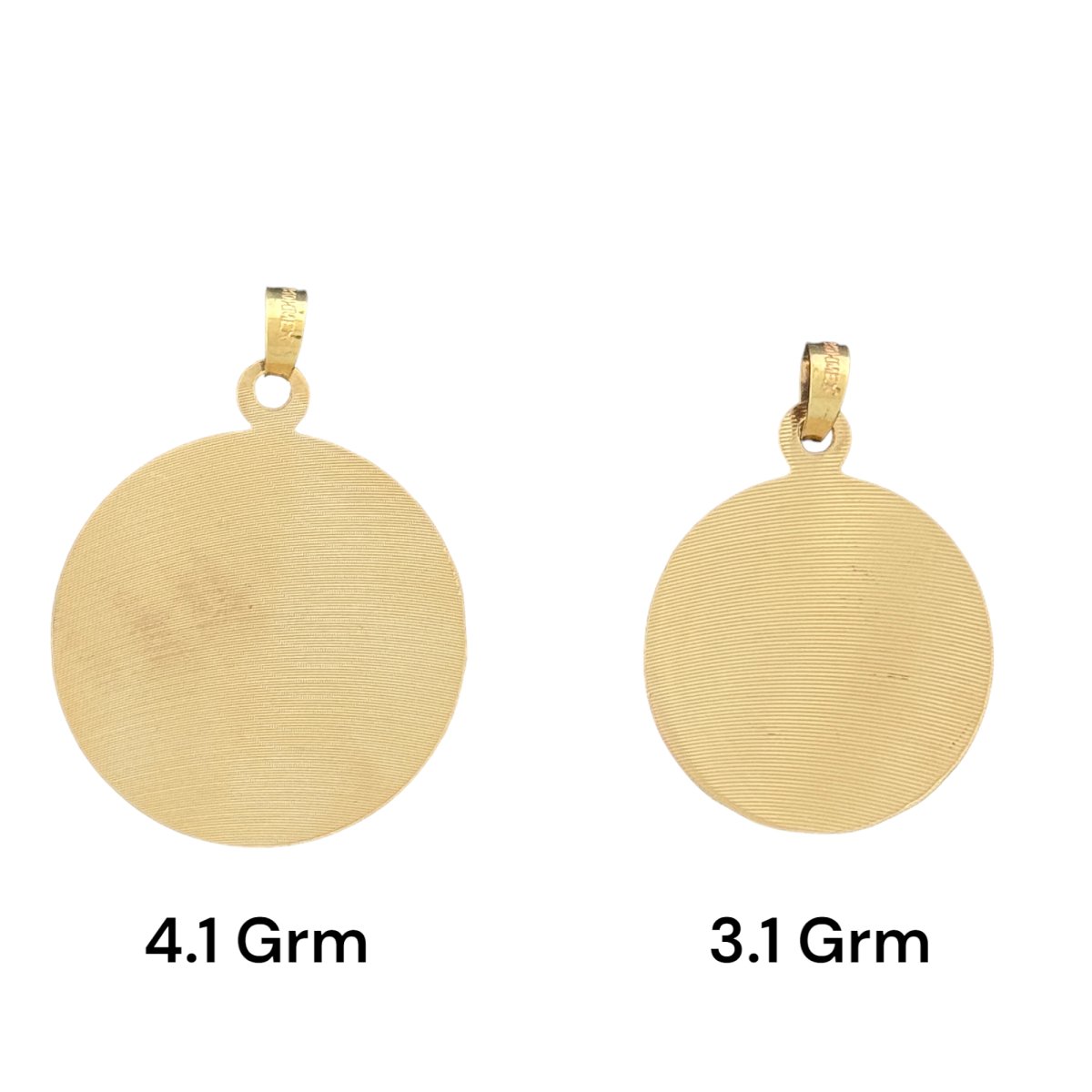 10KT Tri - Color Gold Round Virgin Mary Pendants