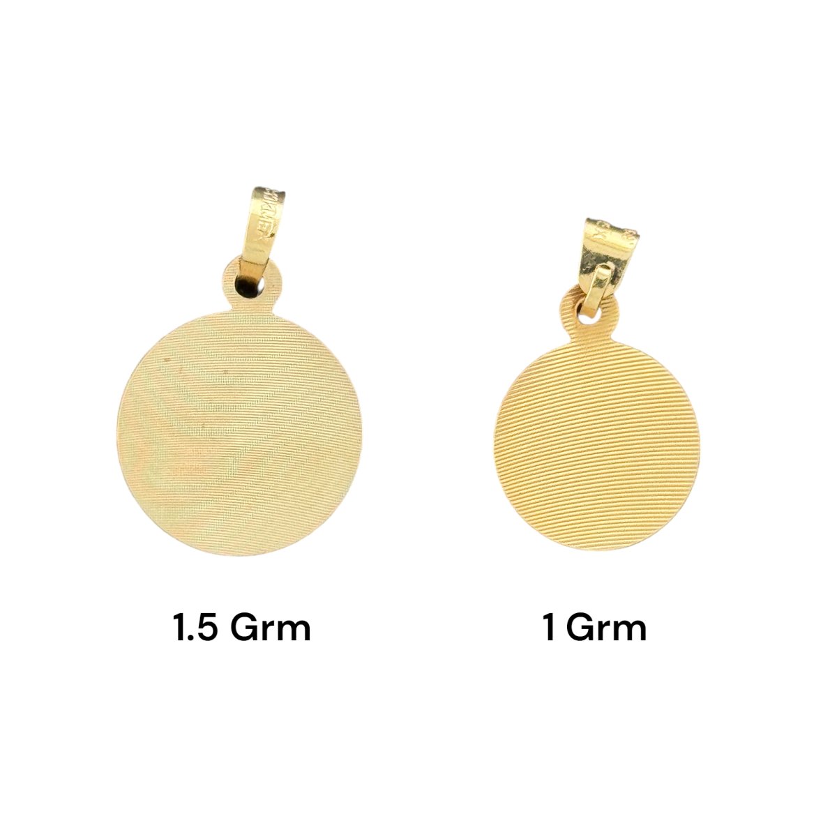 10KT Tri - Color Gold Round Virgin Mary Pendants