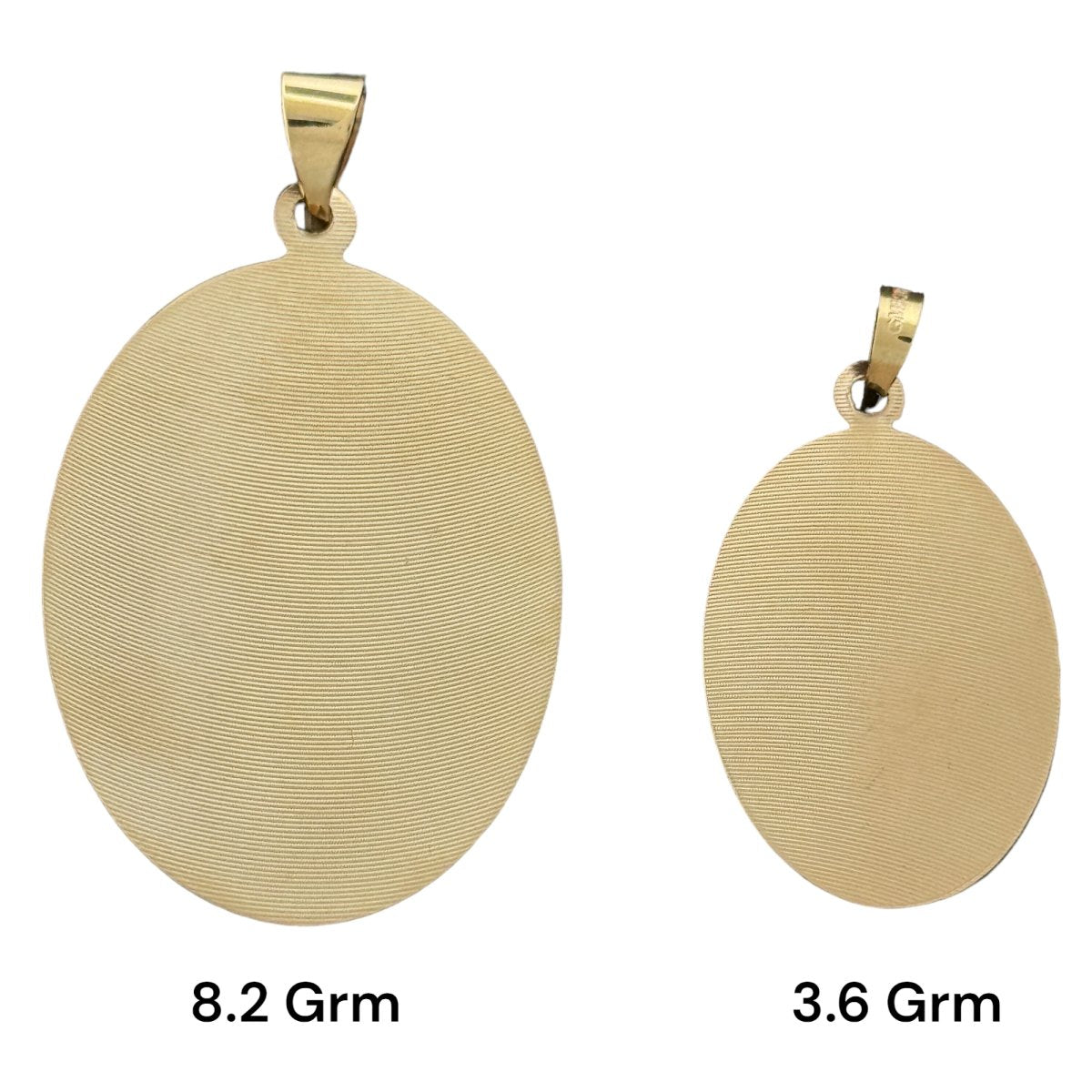 10KT Tri Color Oval Shape Virgin Mary Pendants