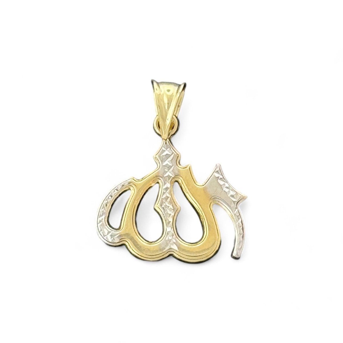 10KT Two Tone Gold Allah Pendant