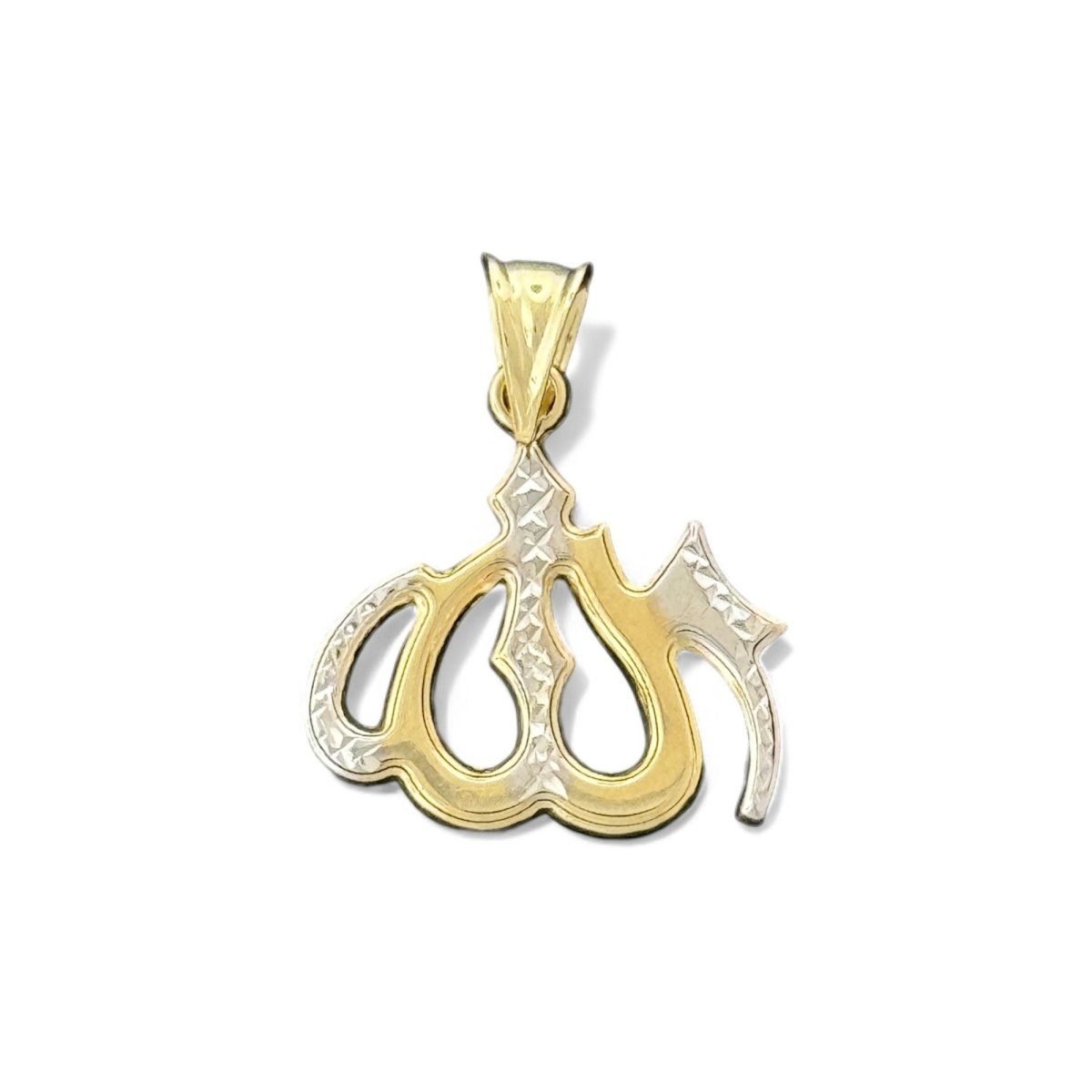 10KT Two Tone Gold Allah Pendant
