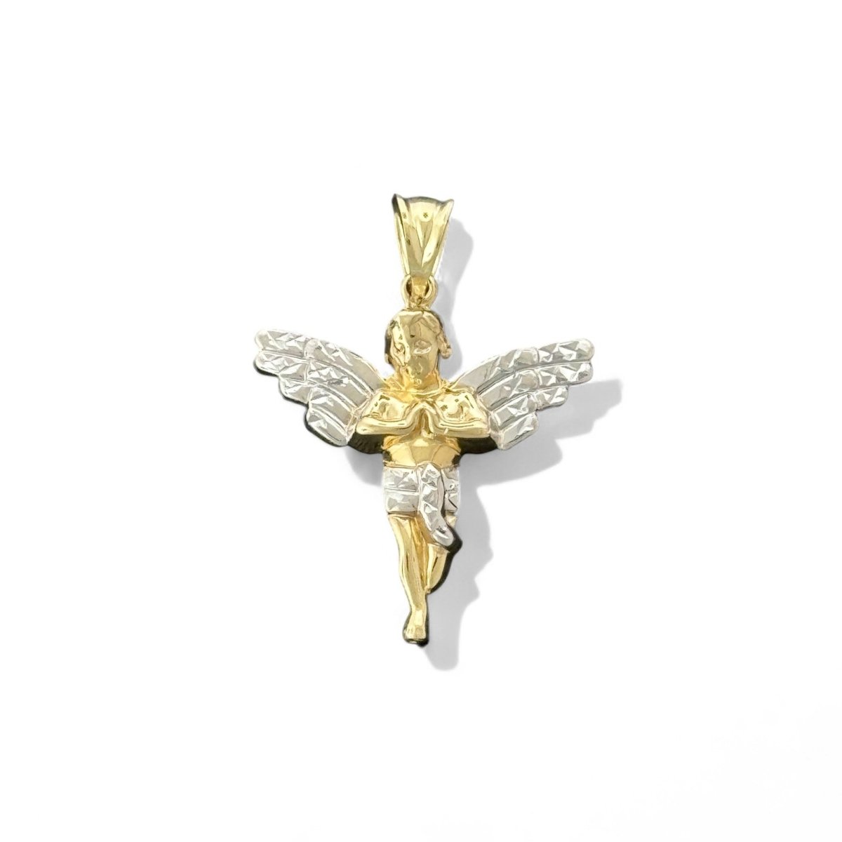 10KT Two Tone Gold Angel Pendant