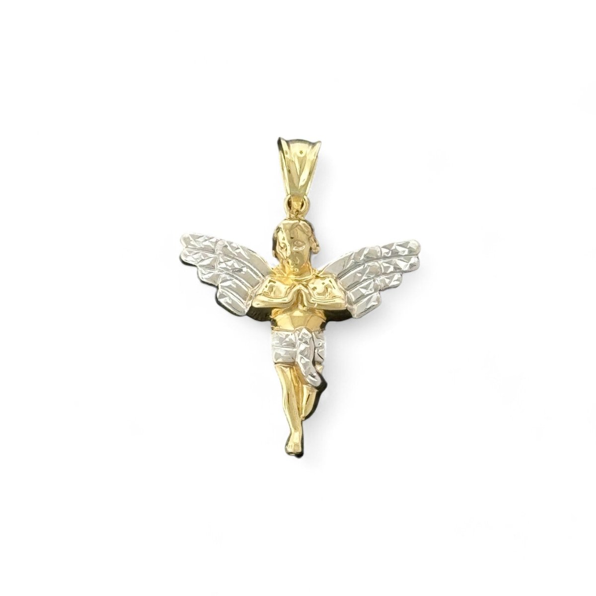 10KT Two Tone Gold Angel Pendant