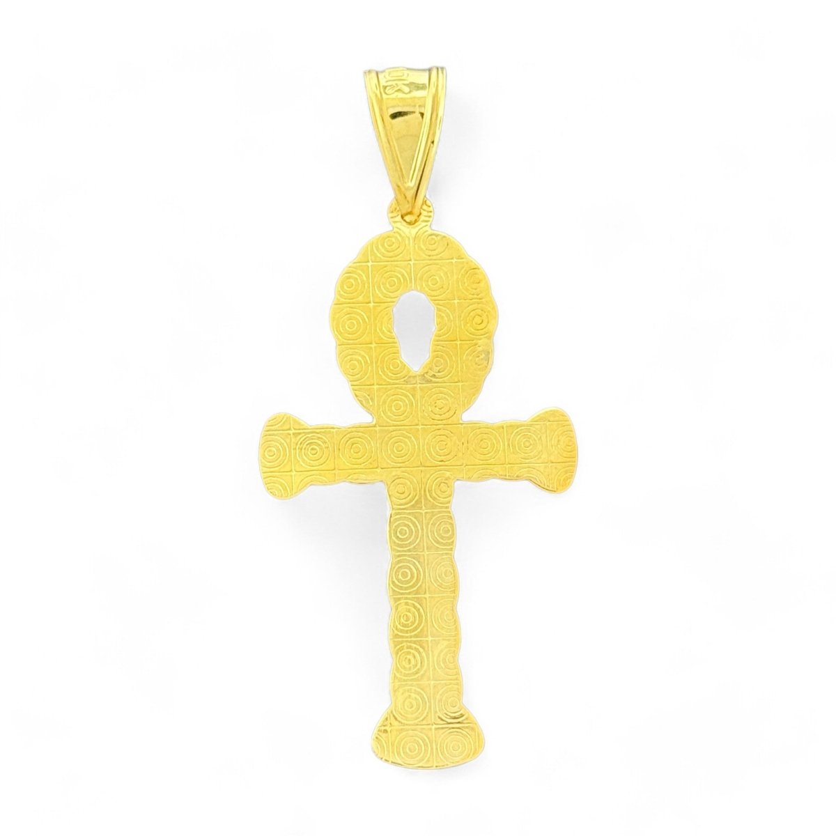 10KT Two Tone Gold Ankh Cross Pendant