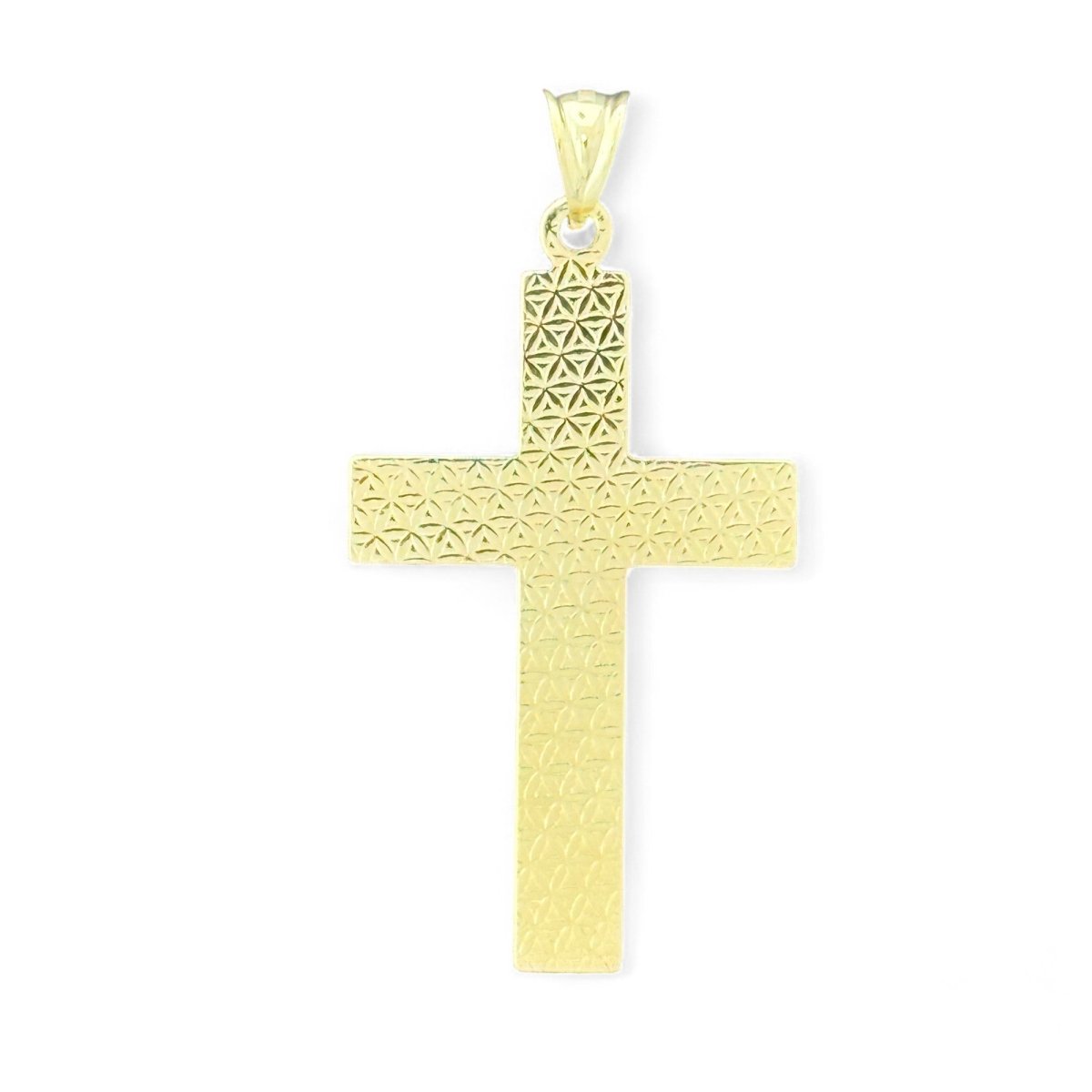 10KT Two - Tone Gold Detailed Cross Pendant