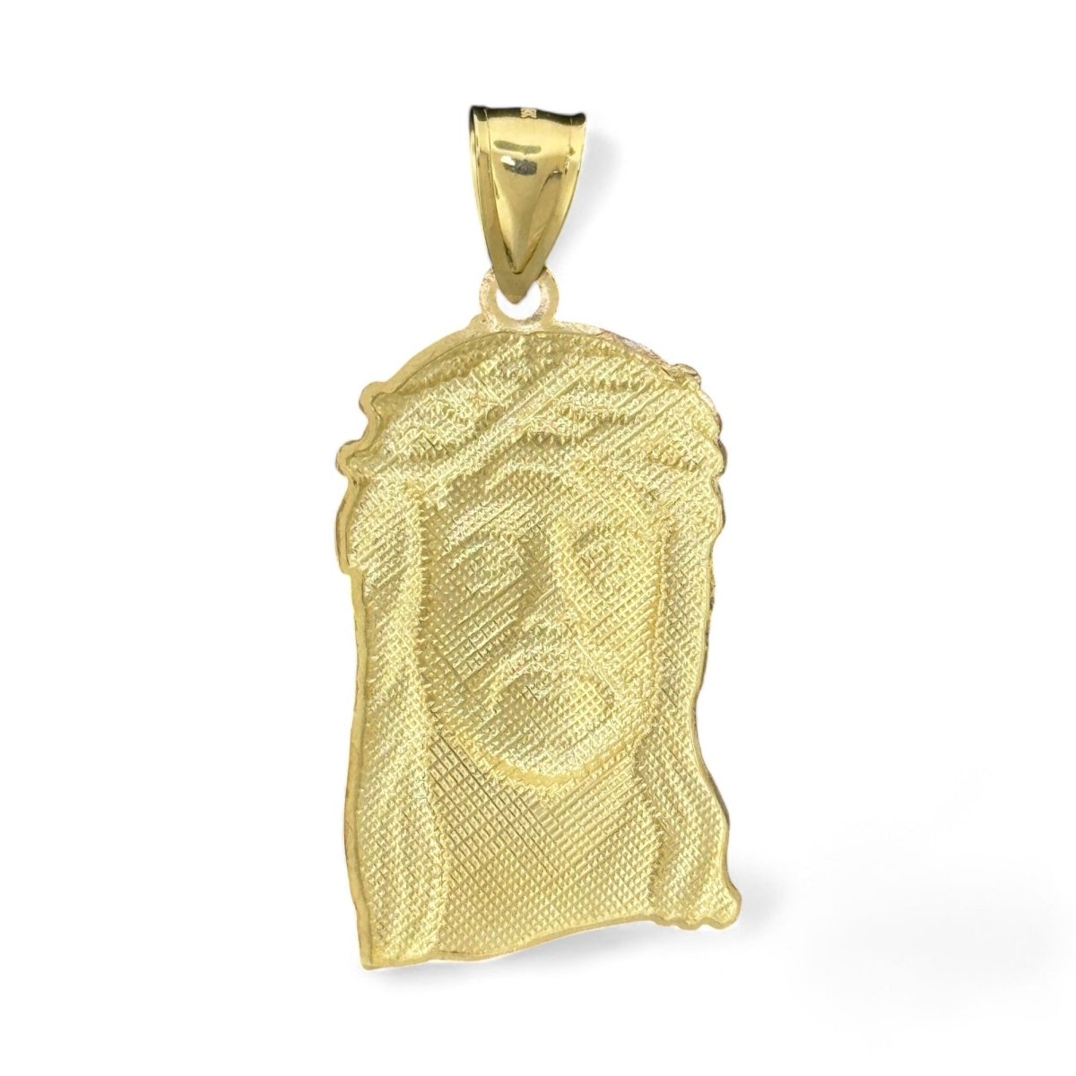 10kT Two - Tone Gold Jesus Pendant with Crown of Thorns