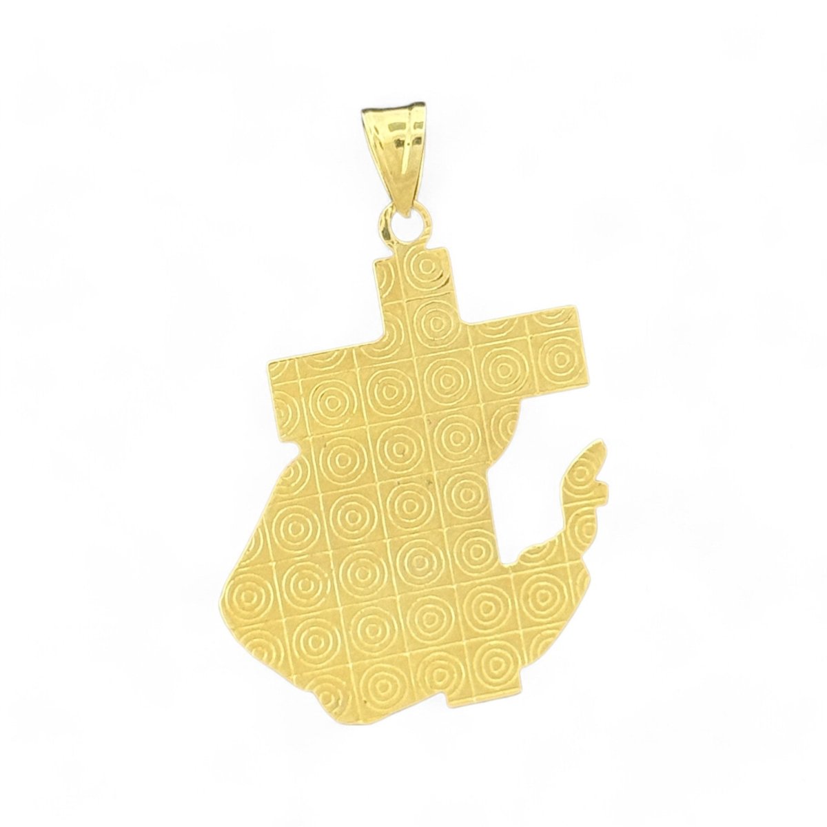 10KT Two - Tone Gold Jesus with Cross Pendant - 3.13 Grm