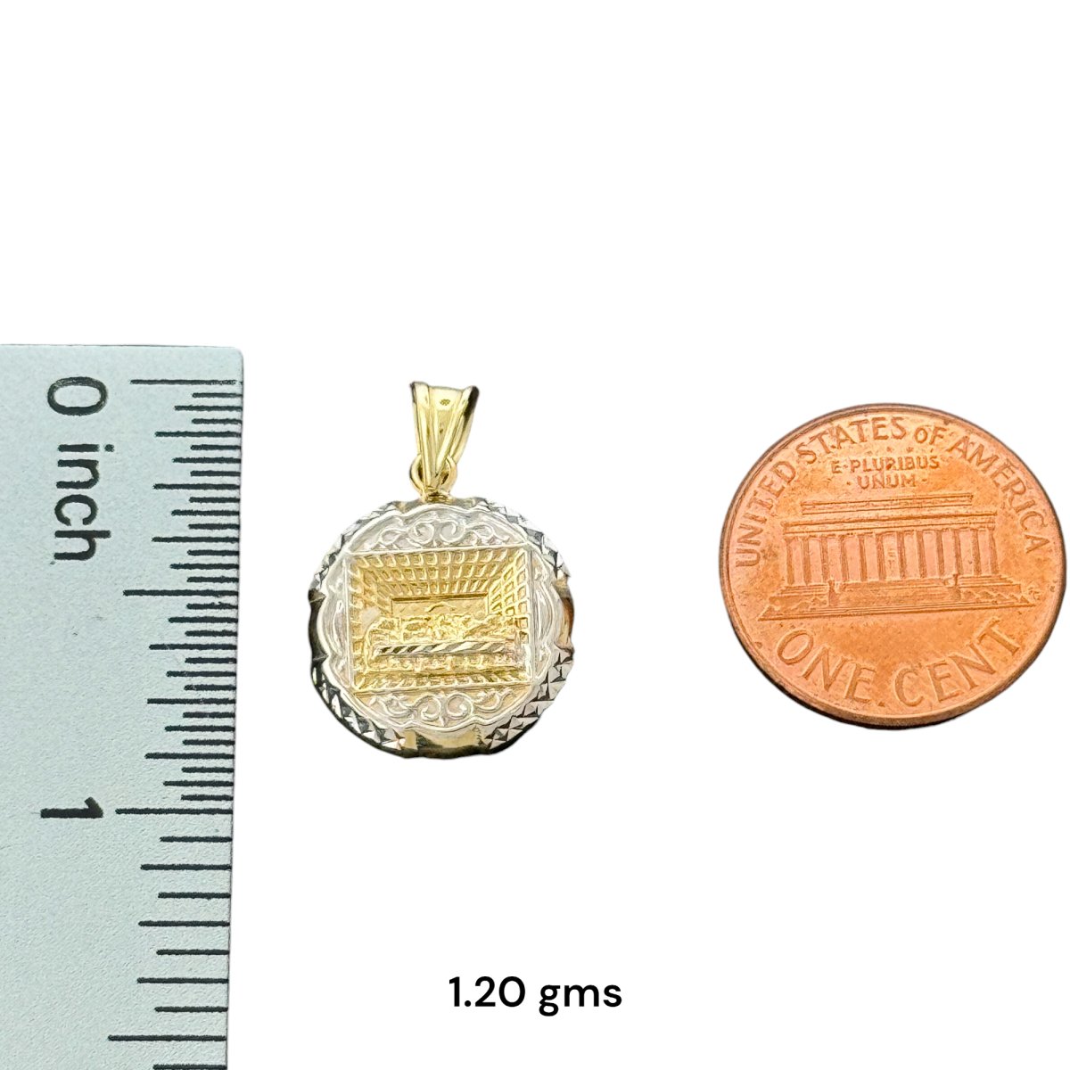 10KT Two Tone Gold Kaaba Pendant