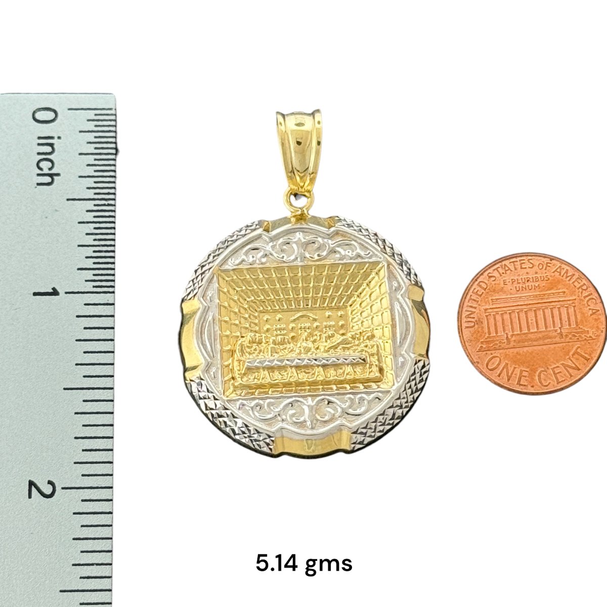 10KT Two Tone Gold Kaaba Pendant
