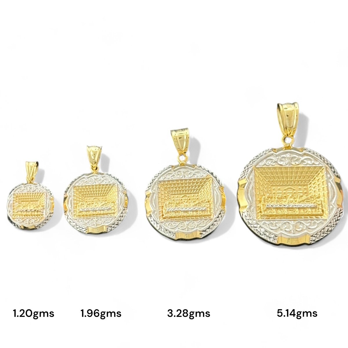 10KT Two Tone Gold Kaaba Pendant