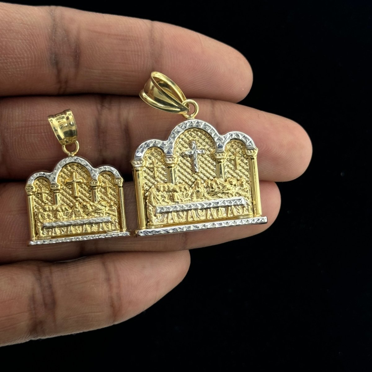 10KT Two Tone Gold Last Supper Pendant