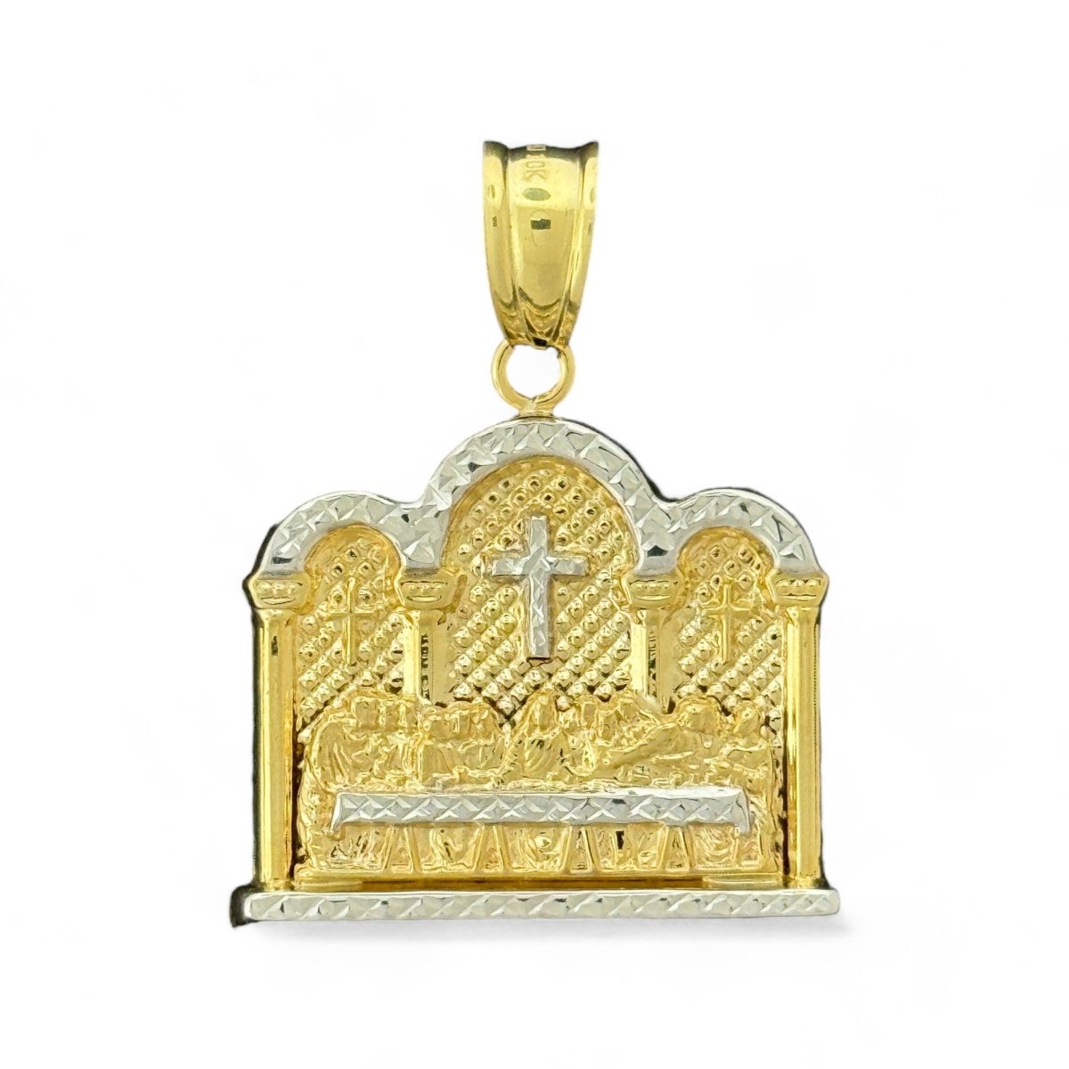 10KT Two Tone Gold Last Supper Pendant